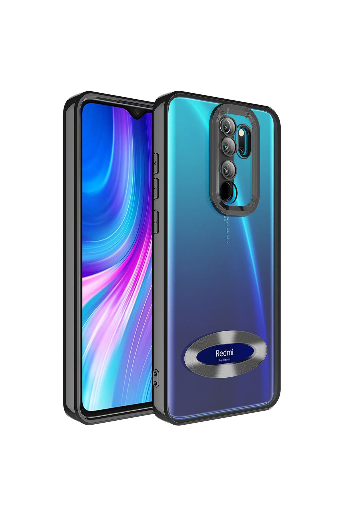 SKYARC Xiaomi Redmi Note 8 Pro Kılıf Kamera Korumalı Logo Gösteren Omega Kapak