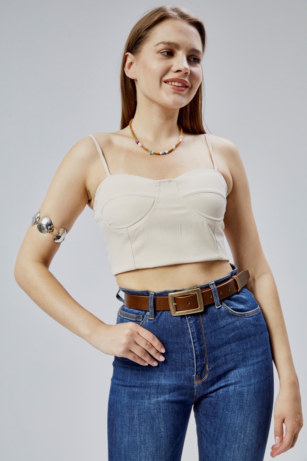 derikem %100 Hakiki Deri Antik Sarı Tokalı Kadın Kemeri 3cm