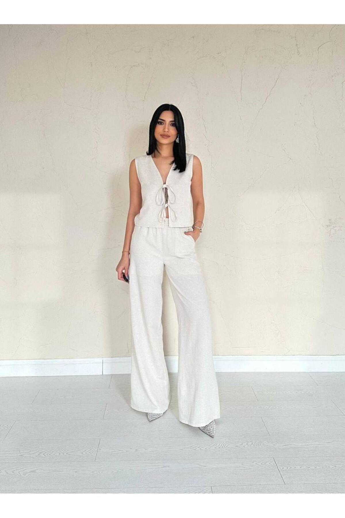Castivo Fashion Bağlamalı Kolsuz Takım