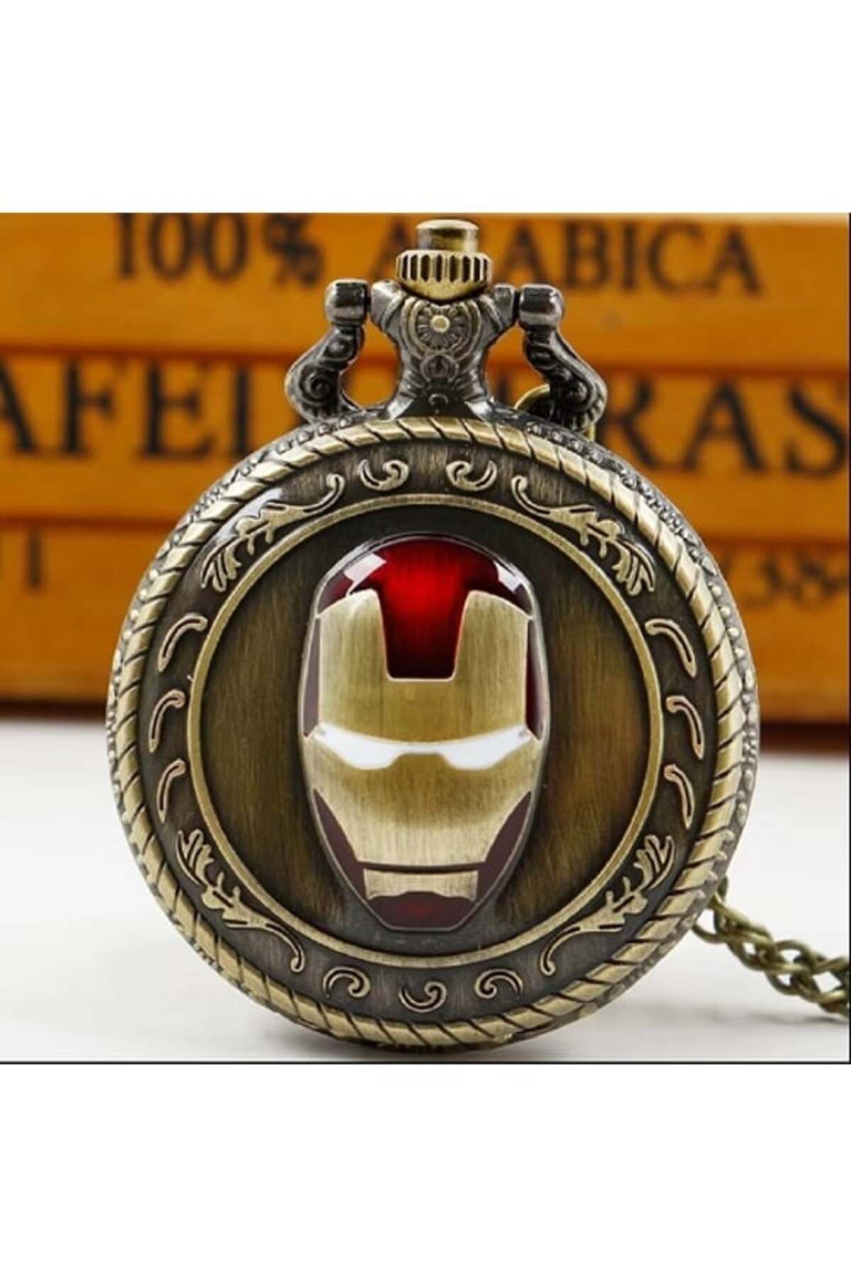 keyfimshop Kişiye Özel Marvel İron Man Quartz Steampunk Vintage Köstekli Saat