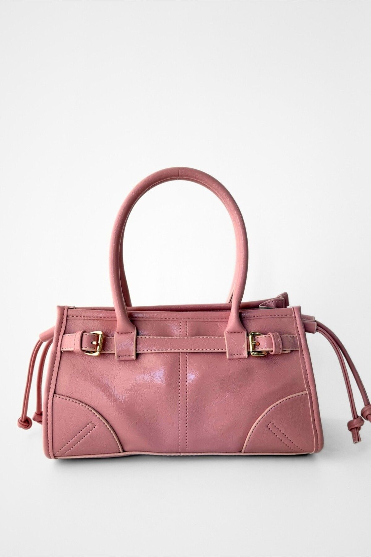 Yuka Atelier Bianca Vintage Model Suni Deri Orta Boy Baget Omuz Çantası