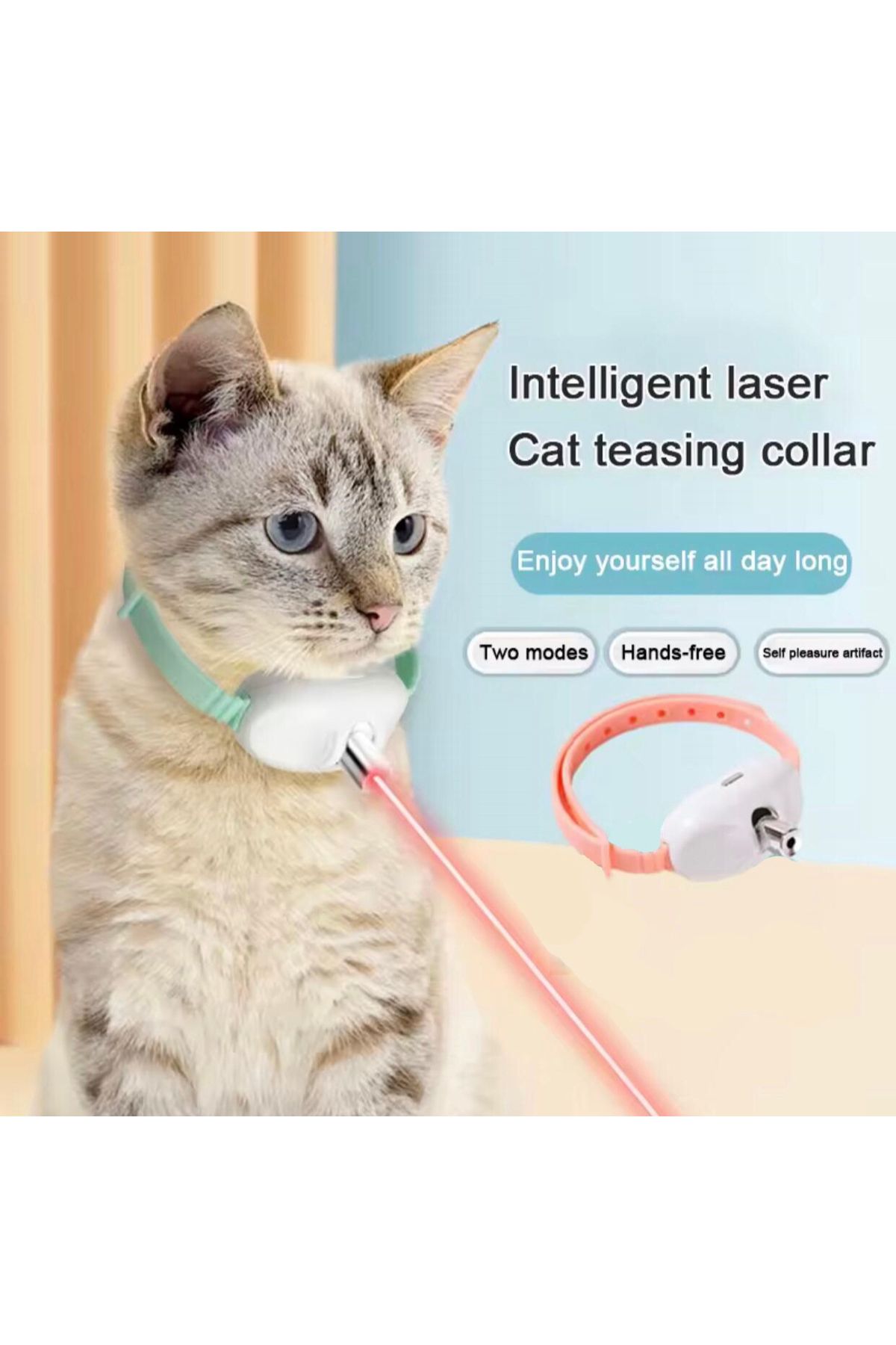 BGA Kedi lazer oyun tasması otomatik kapanmalı kedi lazer oyun tasması