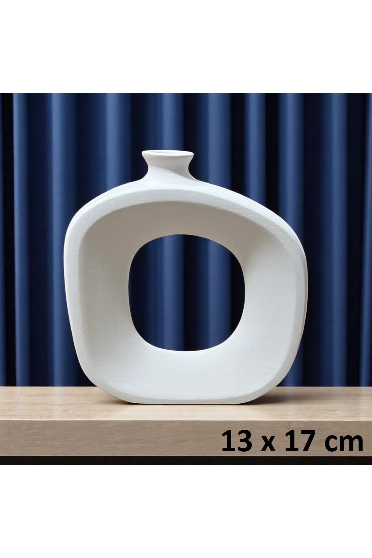 Mavi Dükkan Ham Seramik Vazo - Boyanabilir Dekoratif Obje (13 x 17 cm)