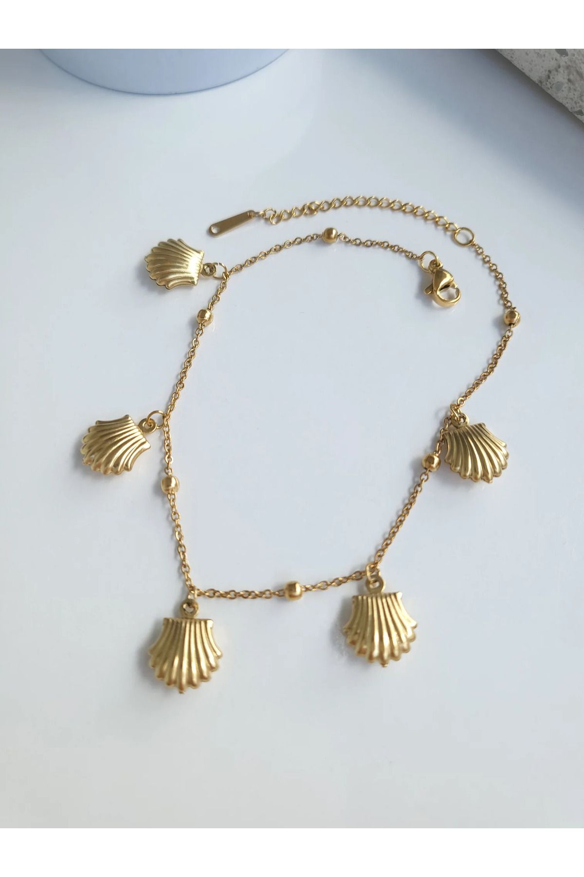 1881 STORE Çelik Gold Deniz Kabuğu Halhal