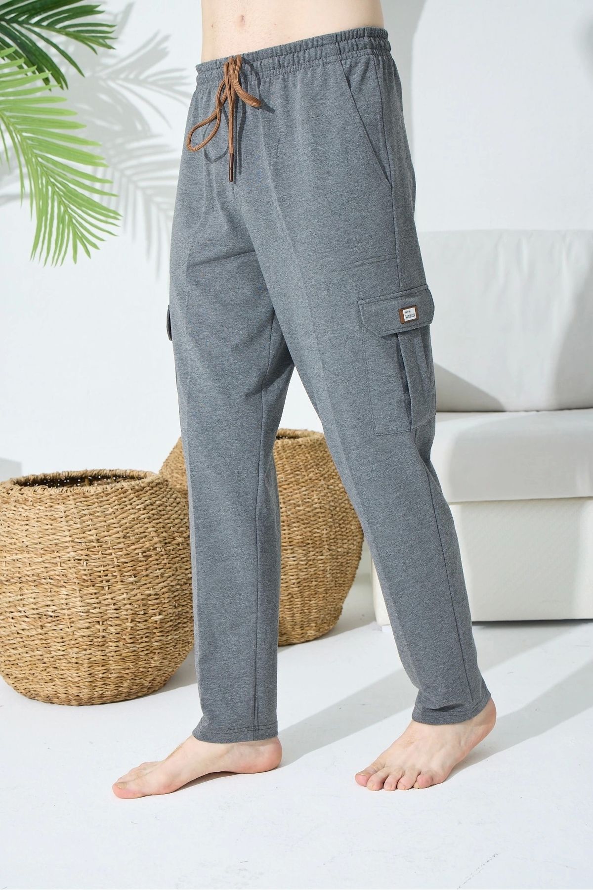 GiyimCity Erkek Yan Cepli Tek Pantolon Eşofman Altı