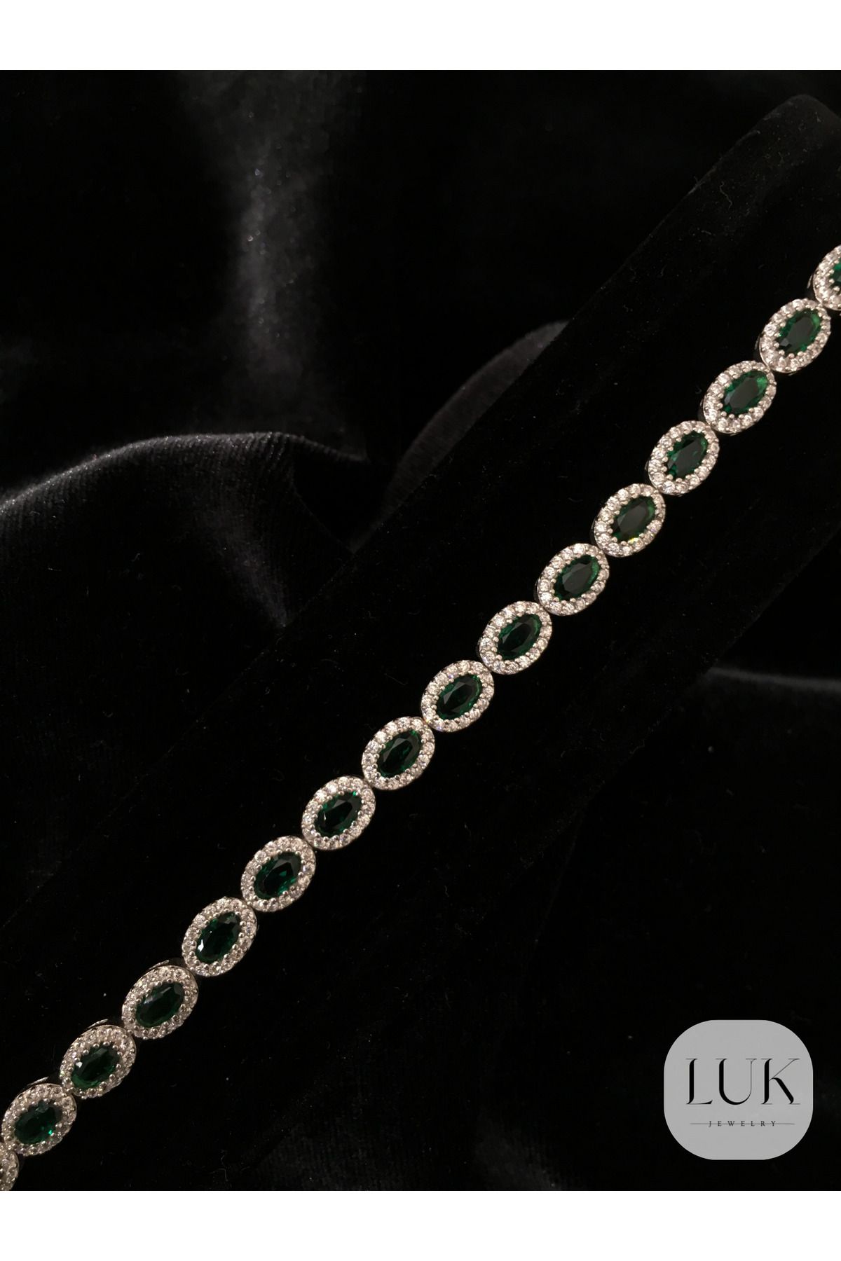 LUK JEWELRY 925 AYAR YEŞİL TAŞLI BİLEKLİK