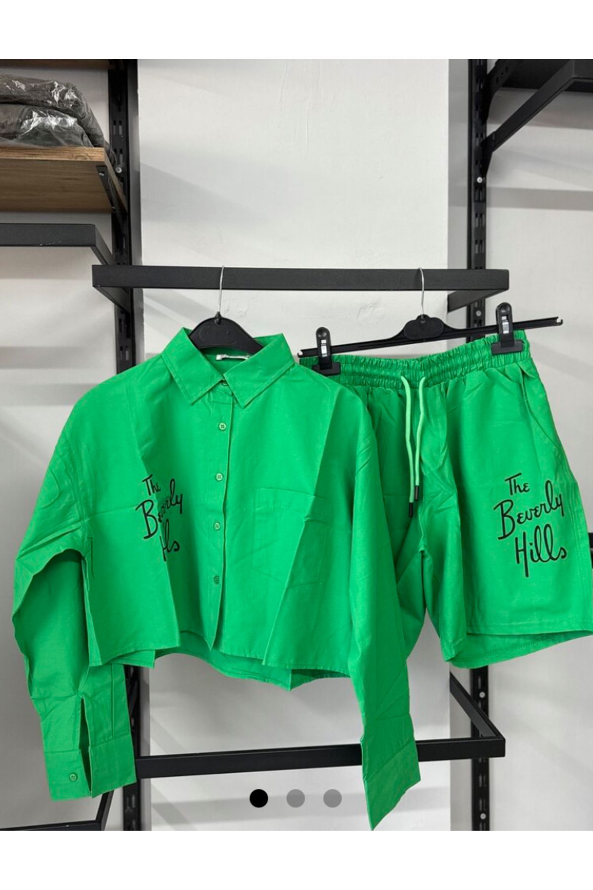 Style Yeşil Şortlu Takım
