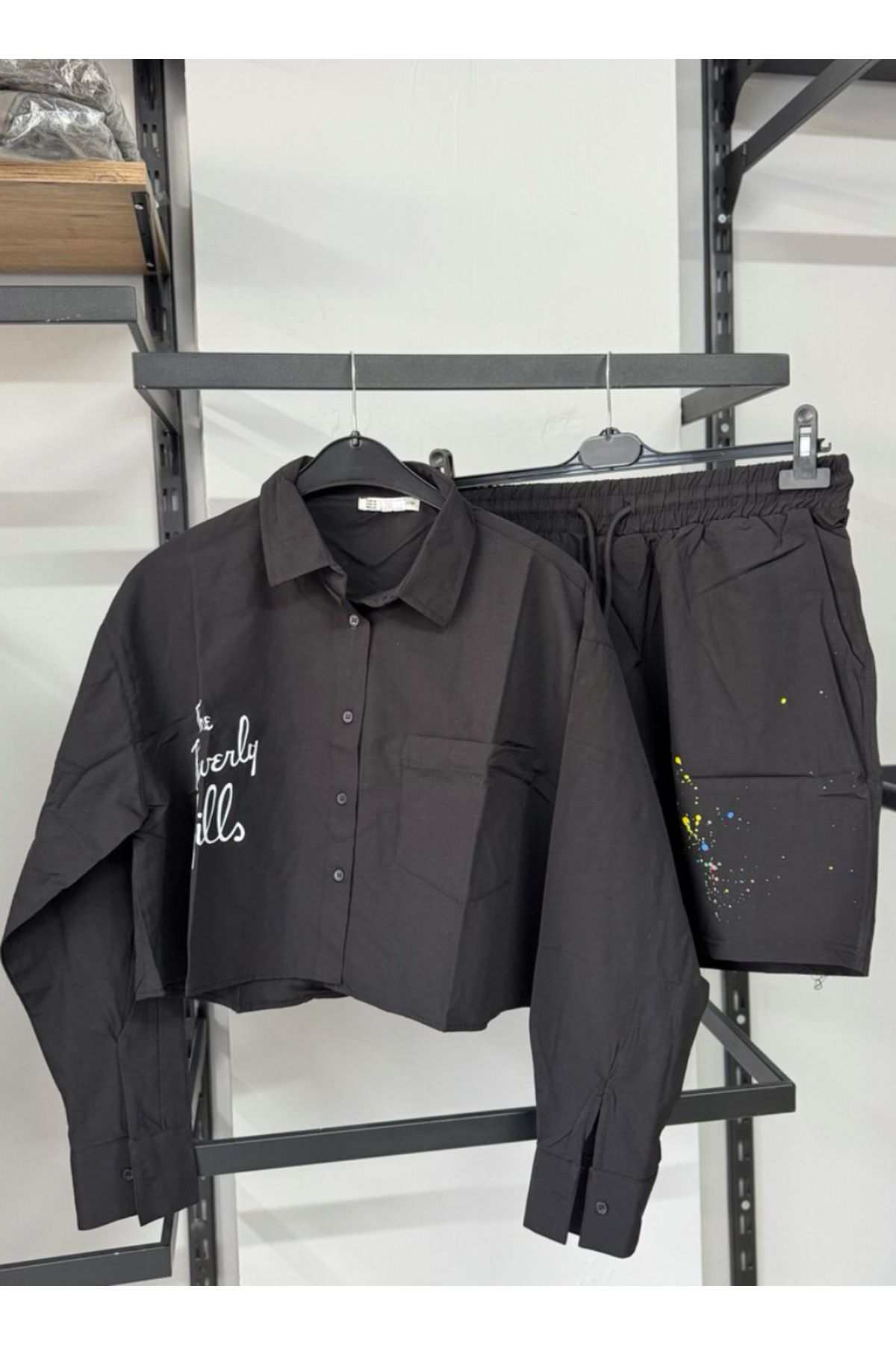 Style Siyah Şortlu Takım