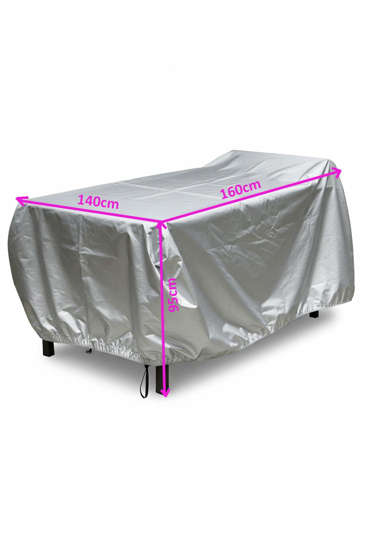 size ne lazım Su Güneş Geçirmez Miflonlu Altı Lastikli Premium Bahçe Mobilyası Koruma Örtüsü 140cm x160cm x 95cm
