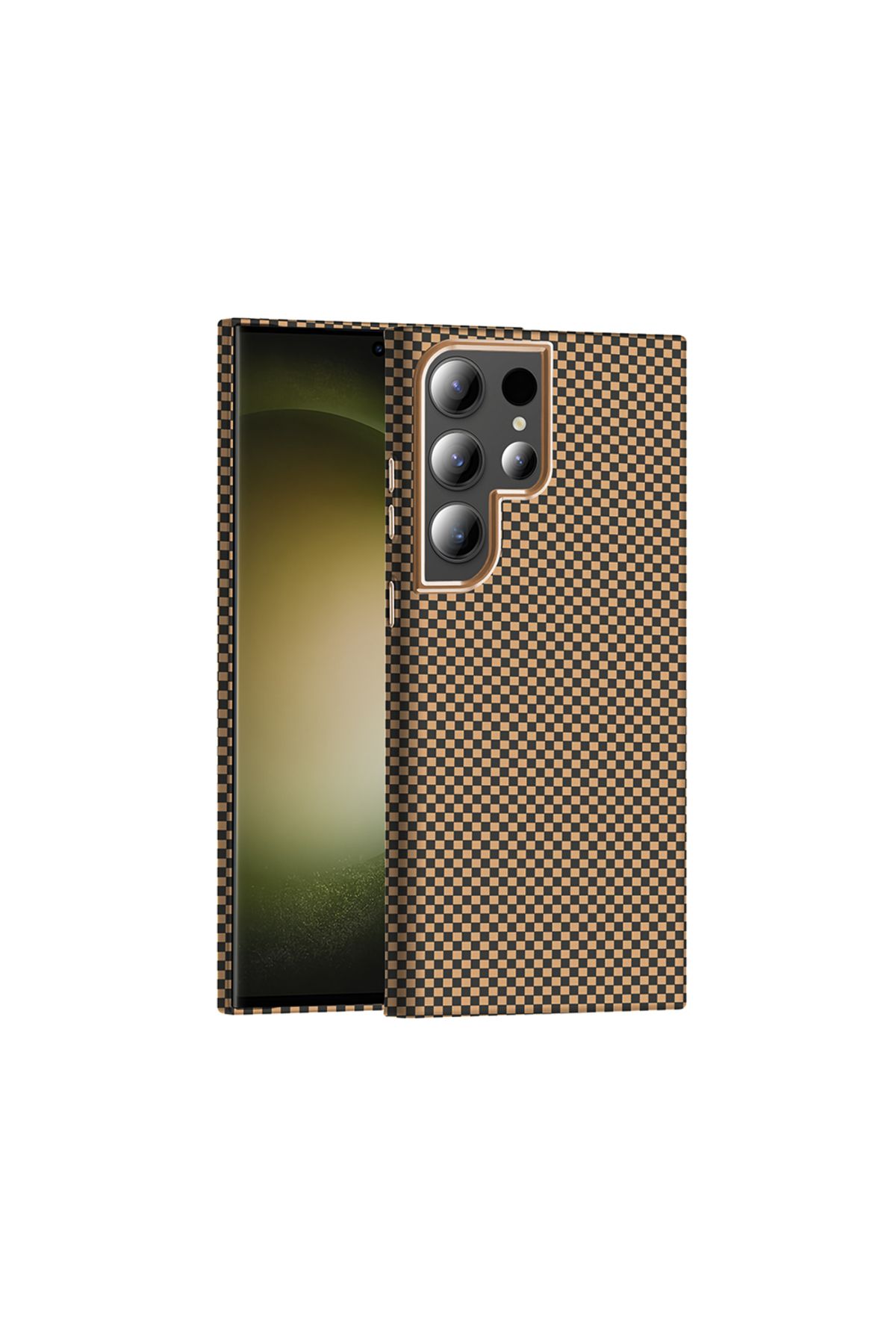 Başkenttekno Samsung Galaxy S24 Ultra Kılıf Kablosuz Şarj Özellikli Karbon Fiber Görünümlü Gros Kapak