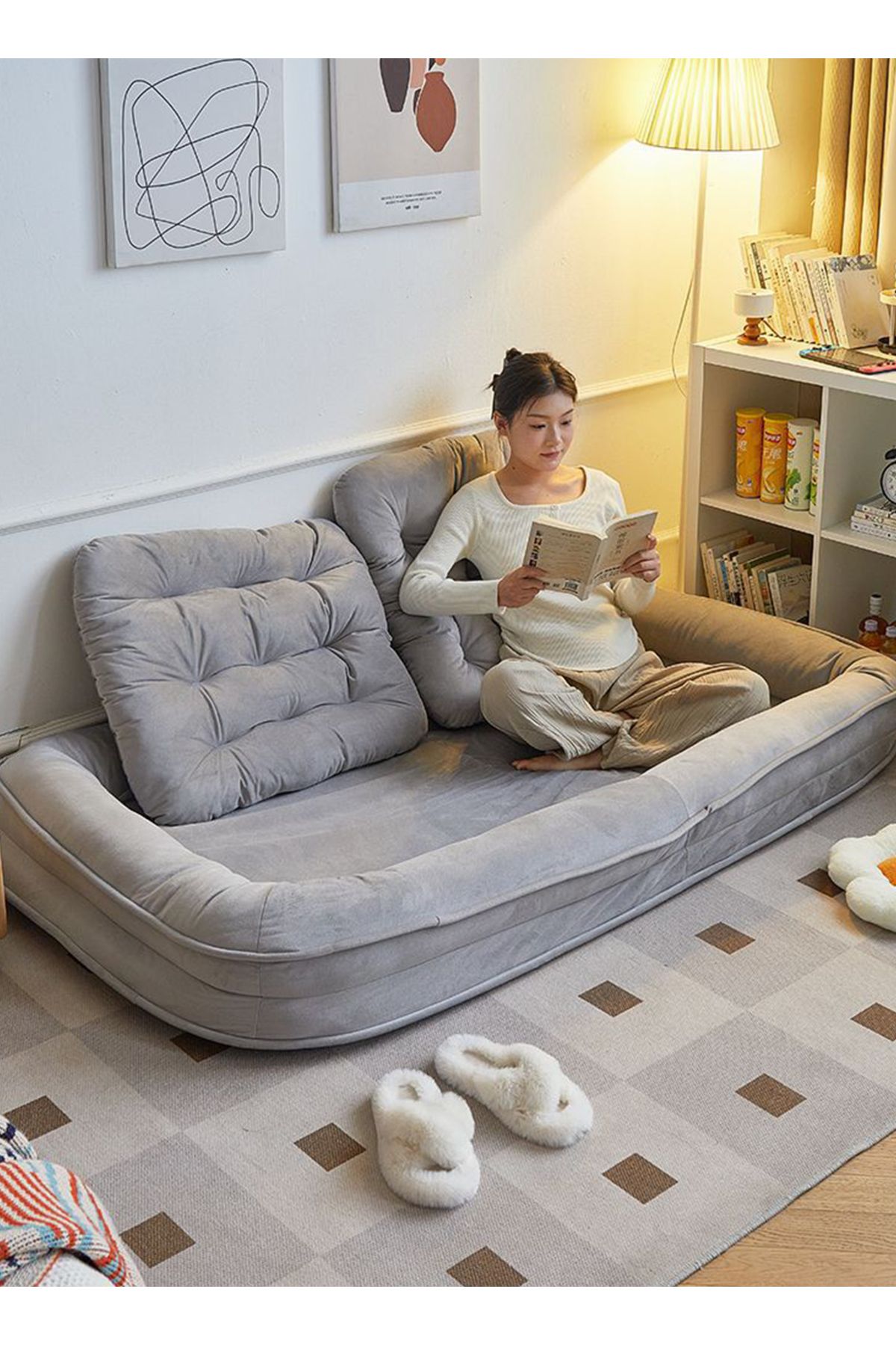 sharpdo-Modern Home Single Sofa, Can Lie down and Sleep, Reclining Tatami 5