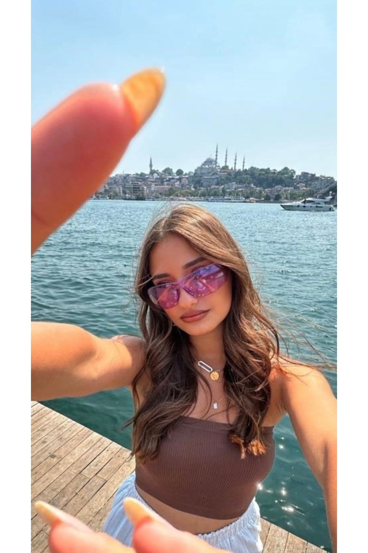 ROSESSO-Y2K Women's Purple Unisex Design Sunglasses with Uv 400 Protection 2