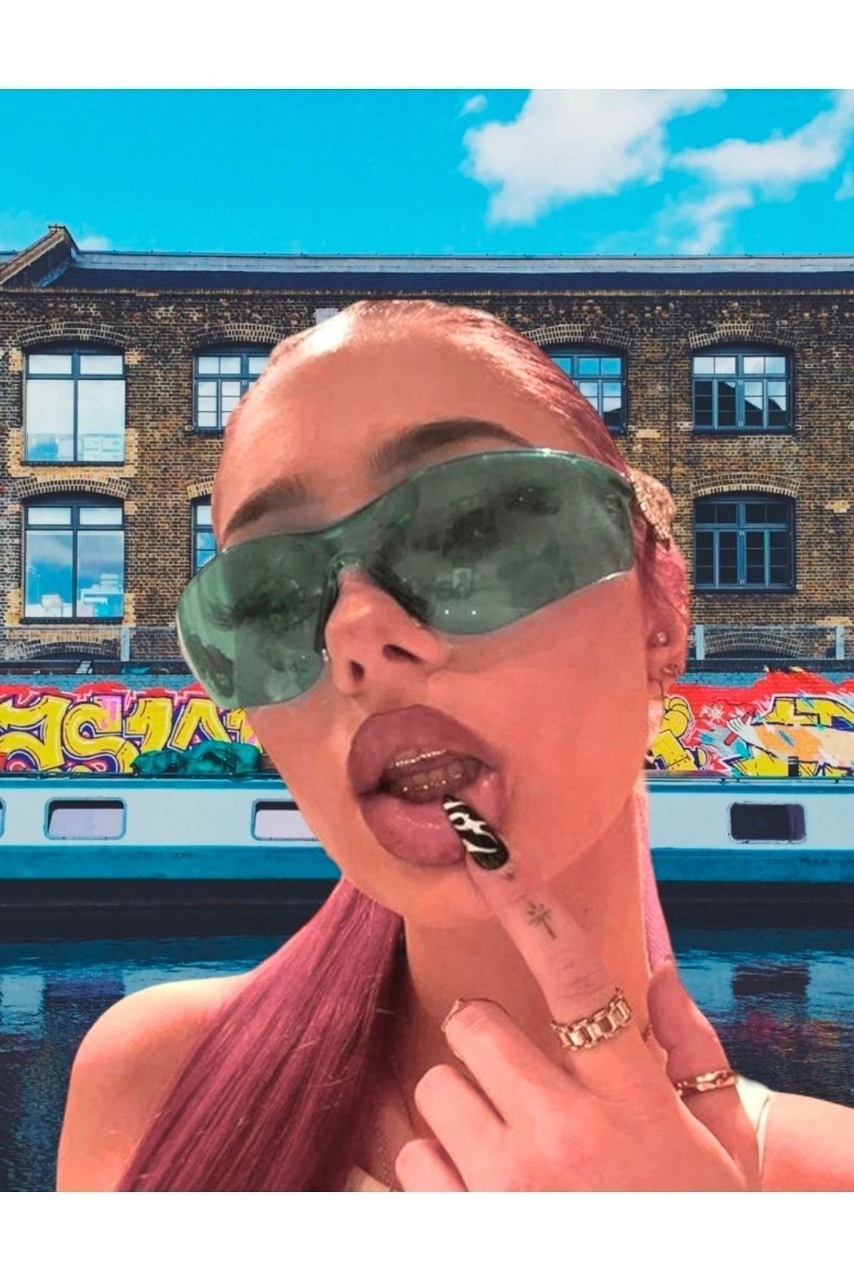 ROSESSO Y2k kadın mor unisex tasarım güneş gözlüğü Uv 400 korumalı