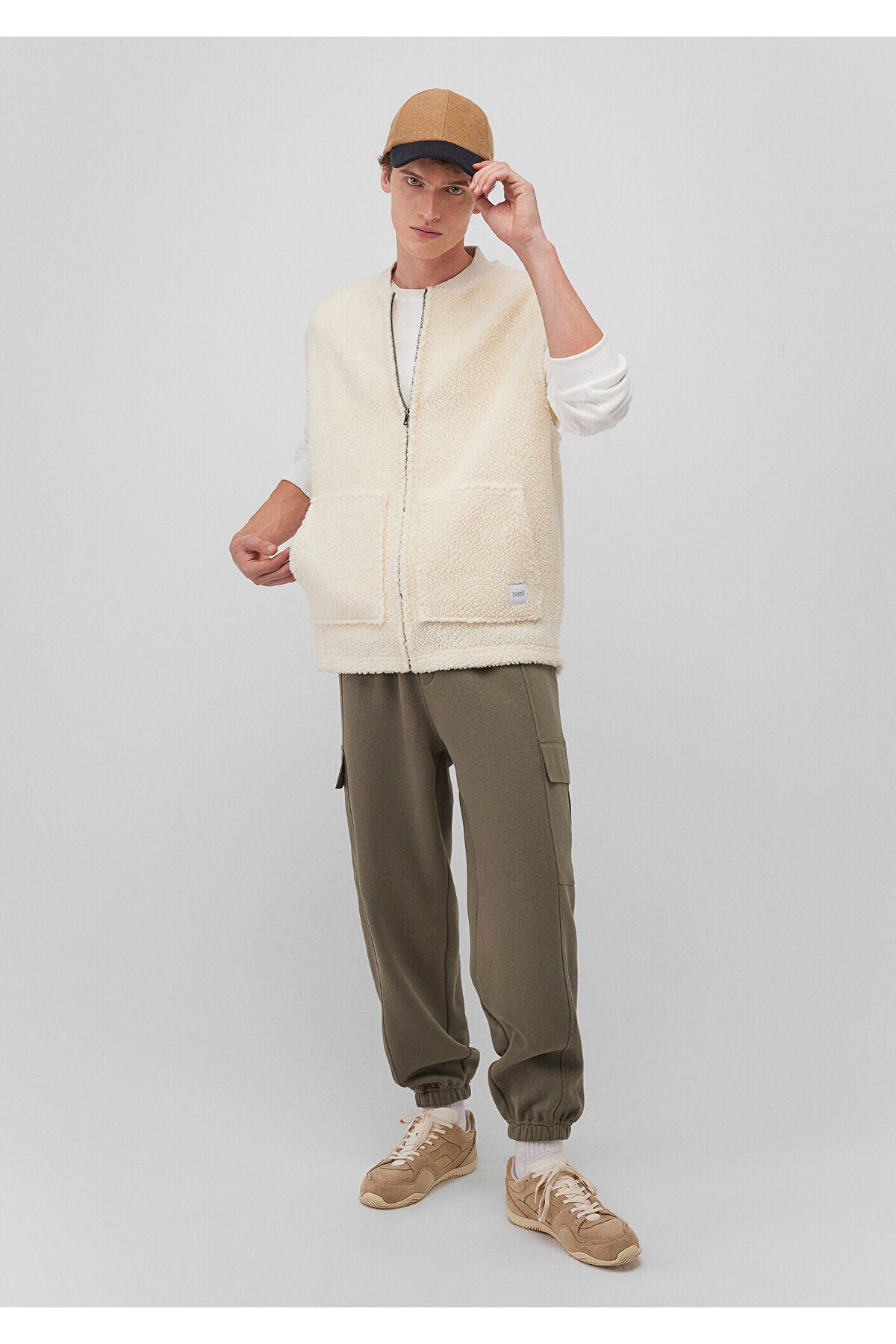 Mavi Ecru Sherpa Vest Loose Fit / Loose Relaxed Fit -70057 Mężczyzna - L