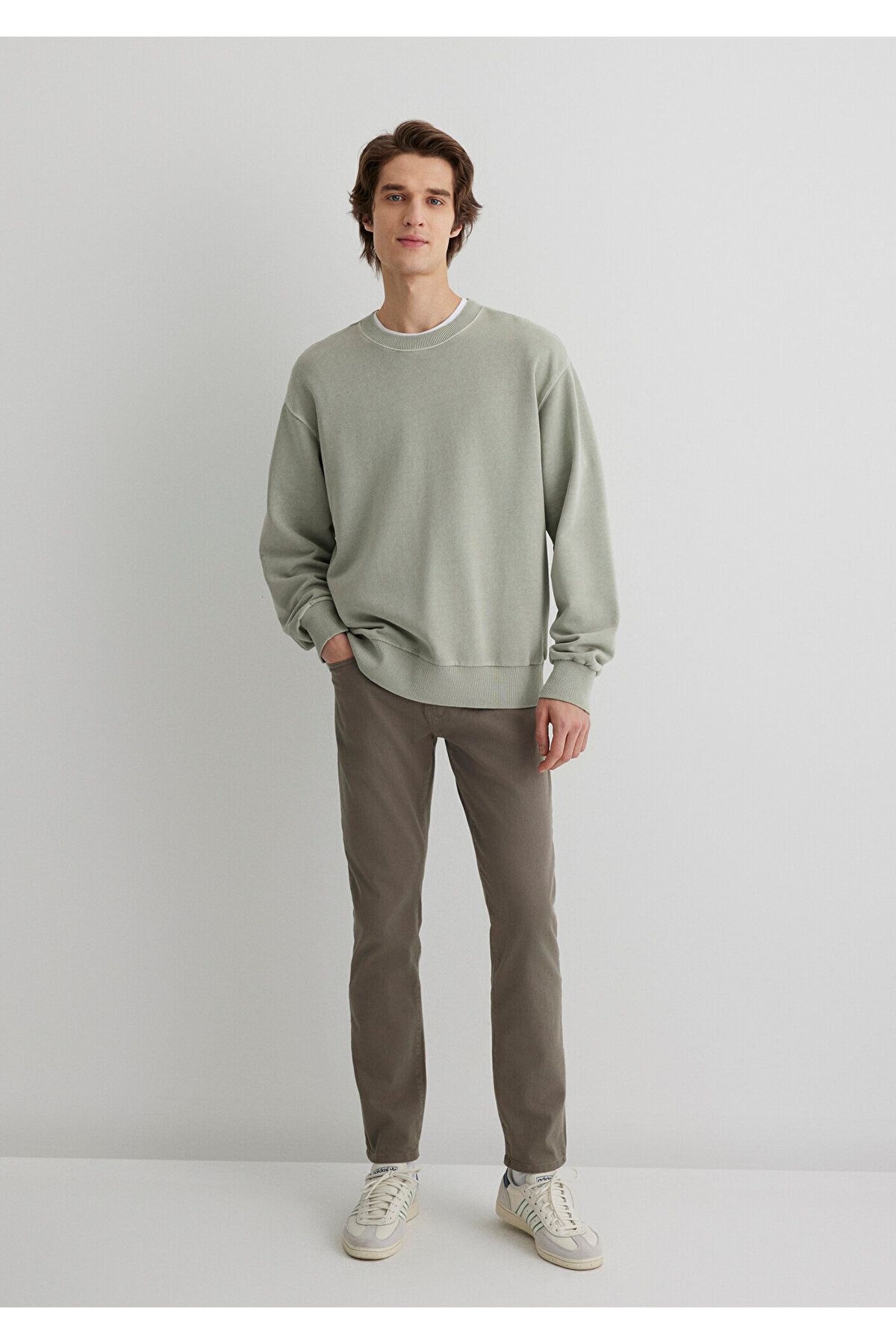 Mavi Spodnie Gabardynowe Marcus Misty Olive Green Comfort 0035188050 Mężczyzna - 32/32