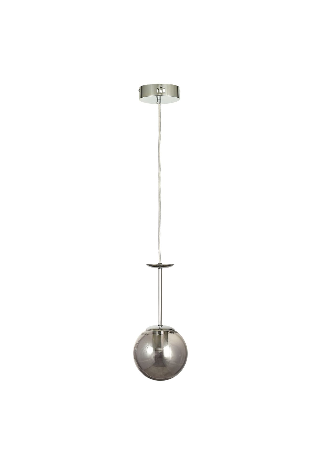 Avizemoda Pinza Tekli Füme Camlı Salon Oturma Odası Modern Avize - (Krom Kaplama)