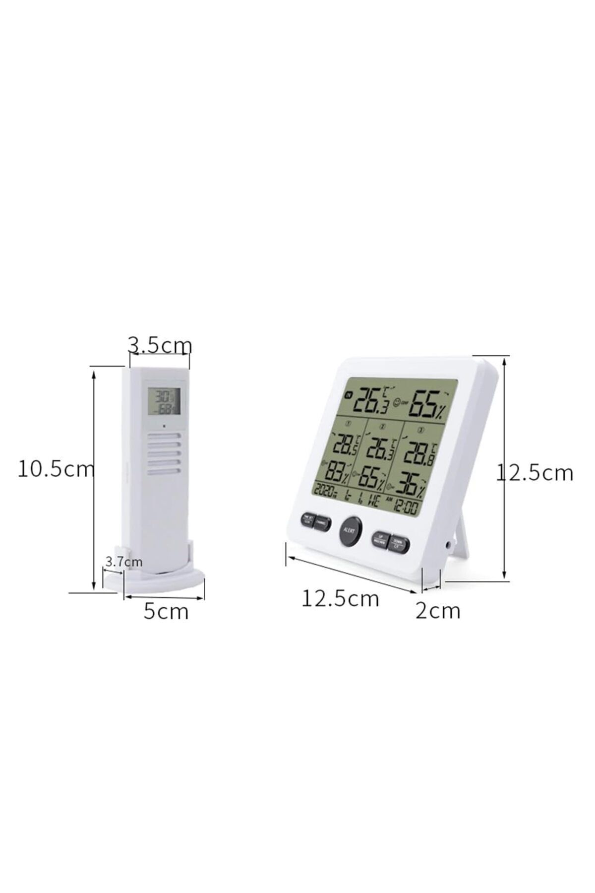 fulina-Indoor digital thermometer, LCD display, 3 placement methods, with humidity display, white 4
