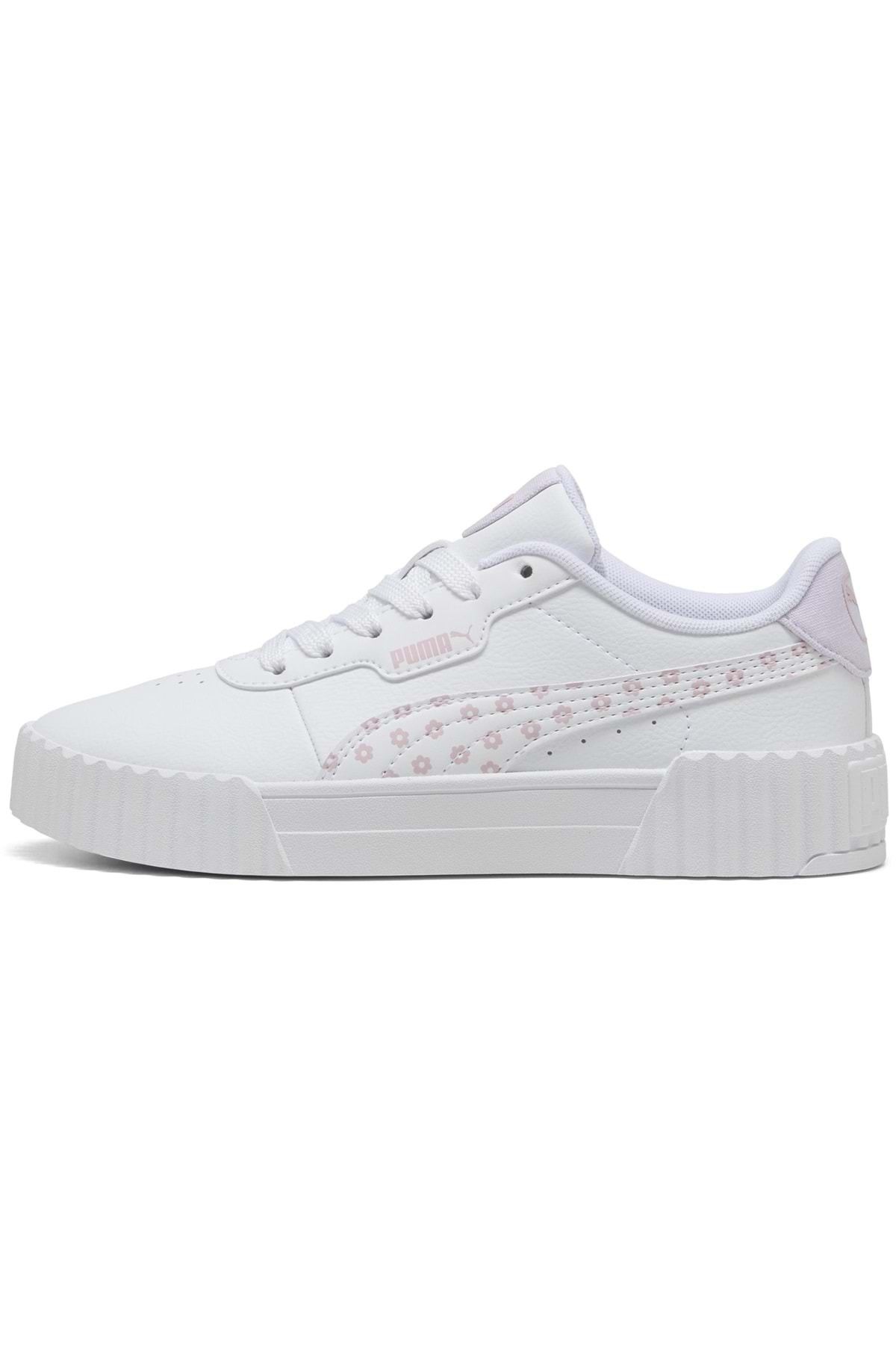 Puma Carina 3.0 Beach Florals Jr 400650 Kadın Spor Ayakkabı BEYAZ