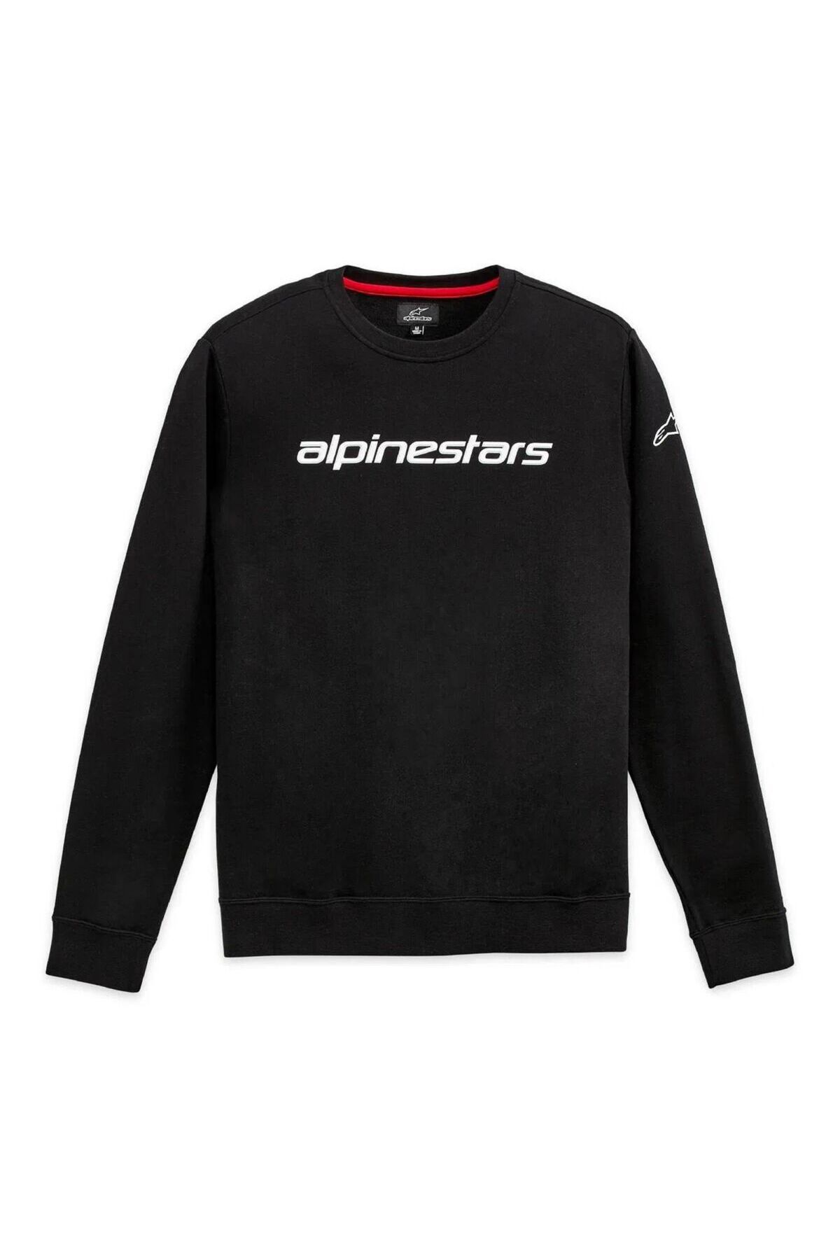 Alpinestars Linear Crew Fleece Sweatshirt Siyah Beyaz