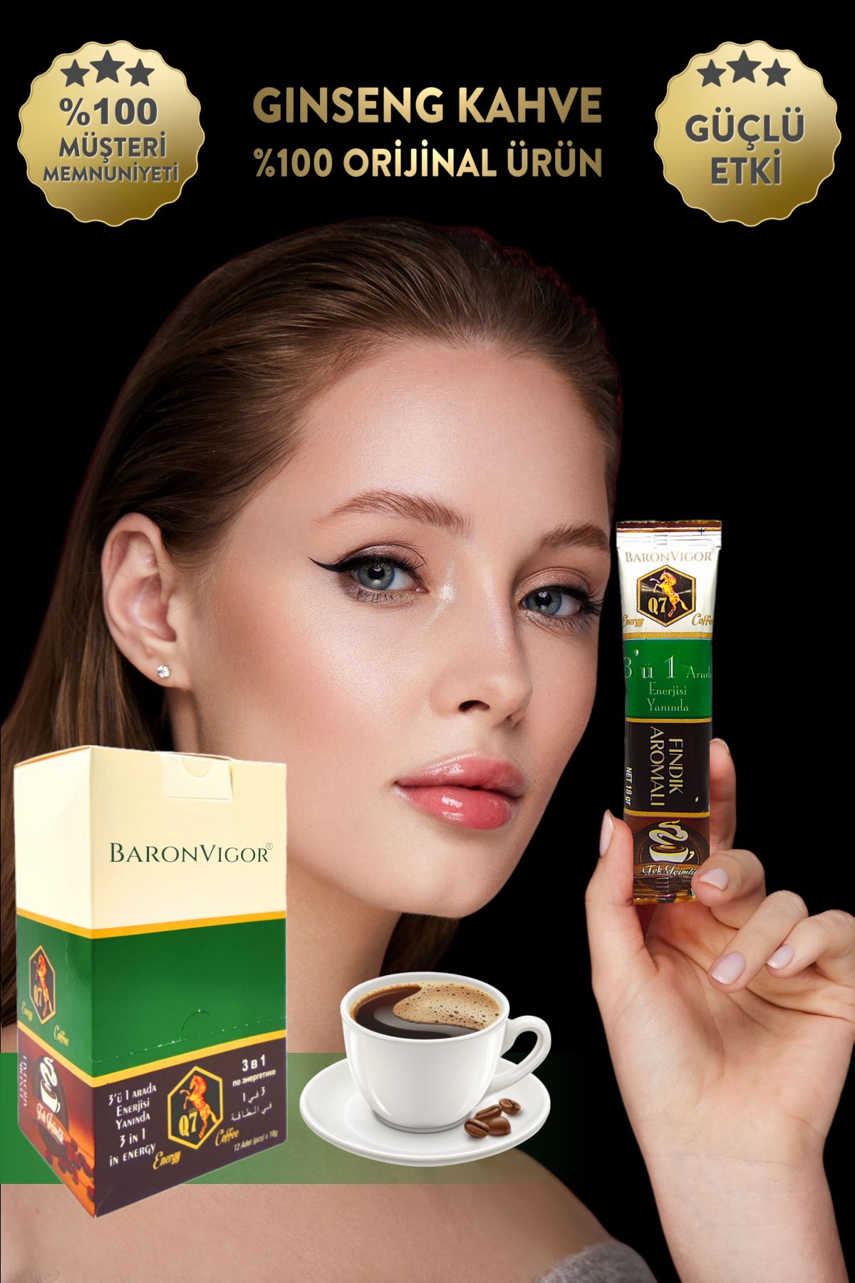 GOLD Q7 Kahve 12 Adet Enerji Ginseng Kahve Kutu