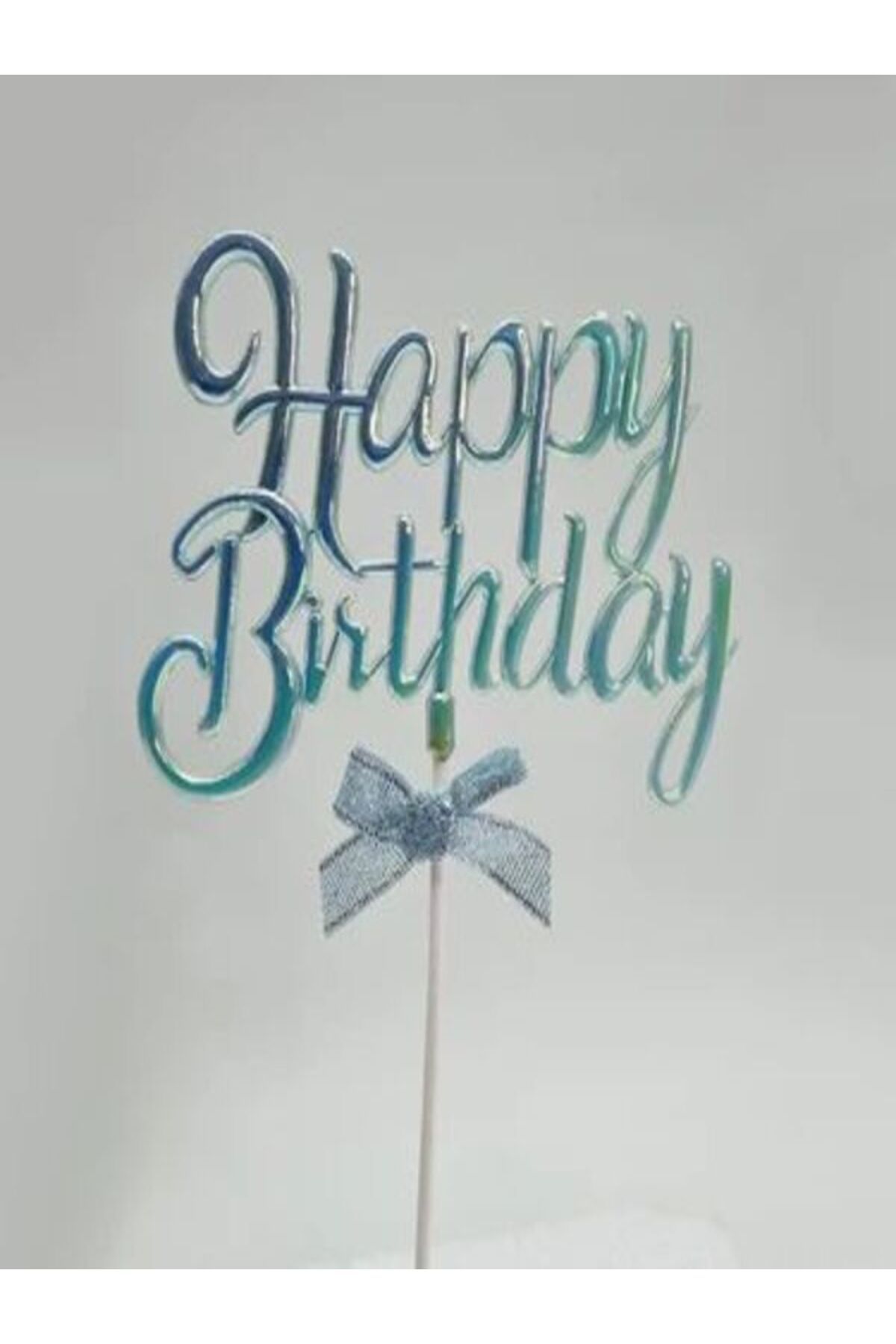 klbk MAVİ RENK HAPPY BIRTHDAY YAZILI DOĞUM GÜNÜ PASTA SÜSÜ