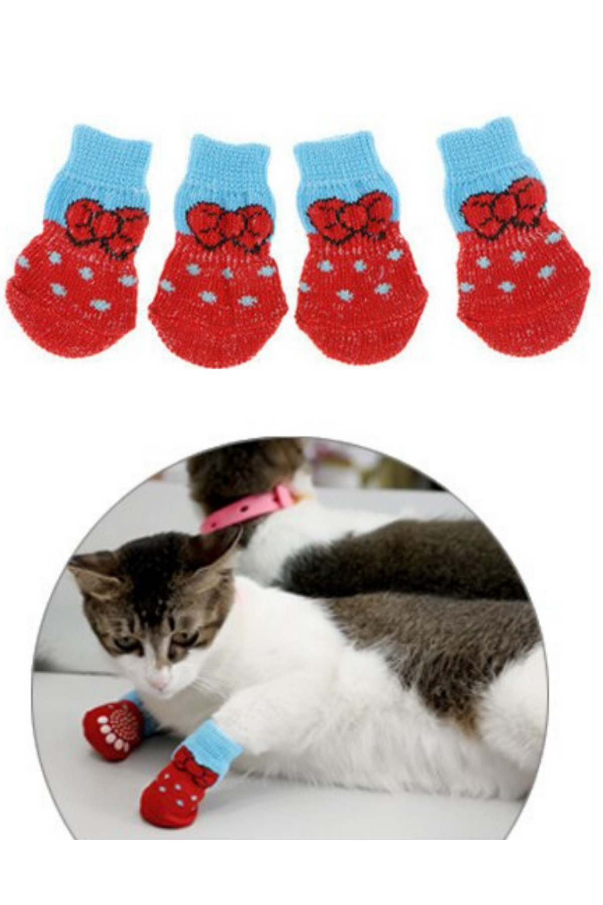 cutespetshop KEDİ KÖPEK KAYDIRMAZ ÖRME ÇORAP L BEDEN