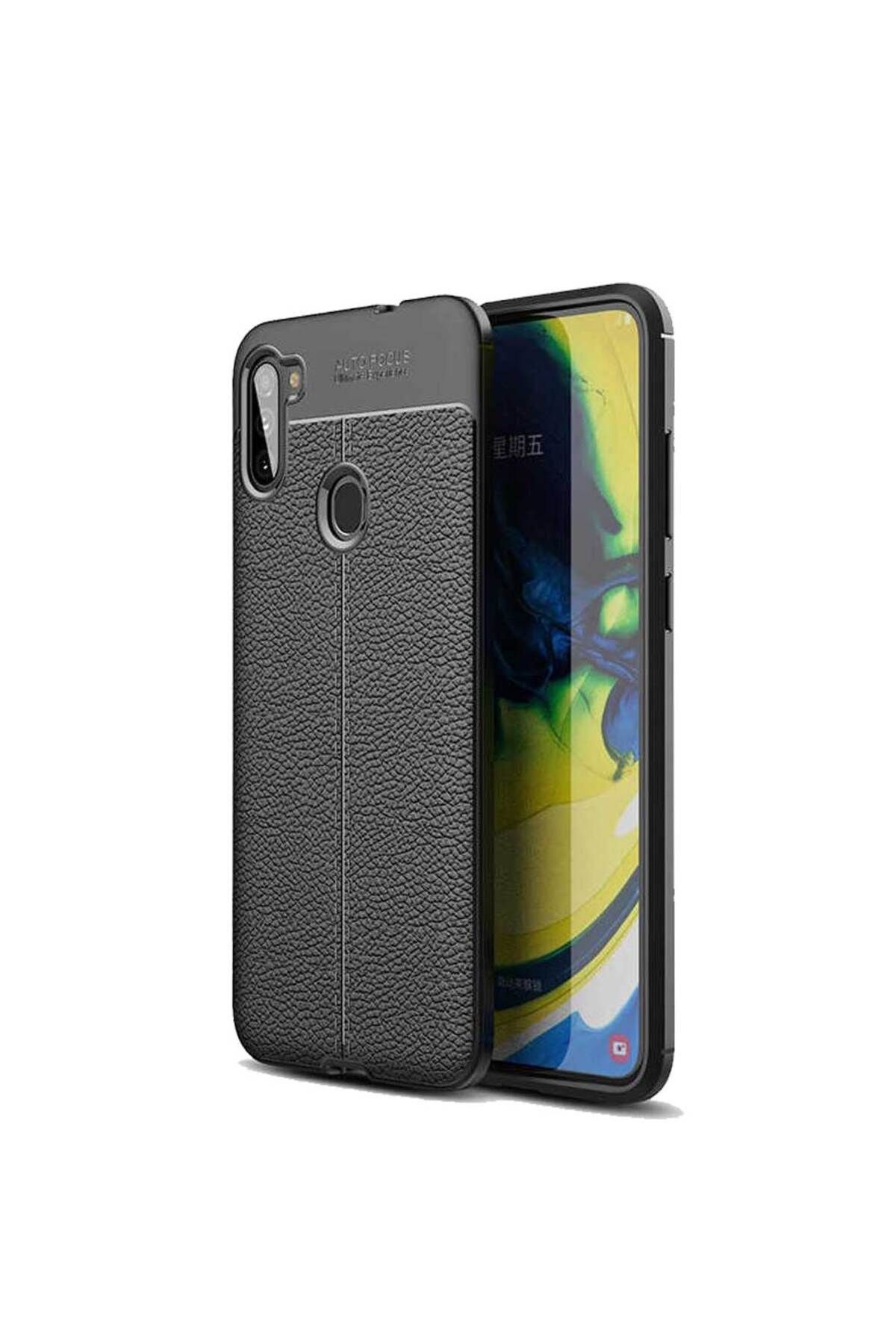 Smart Tech Samsung Galaxy M11 Deri Görünümlü Firo Silikon Kılıf