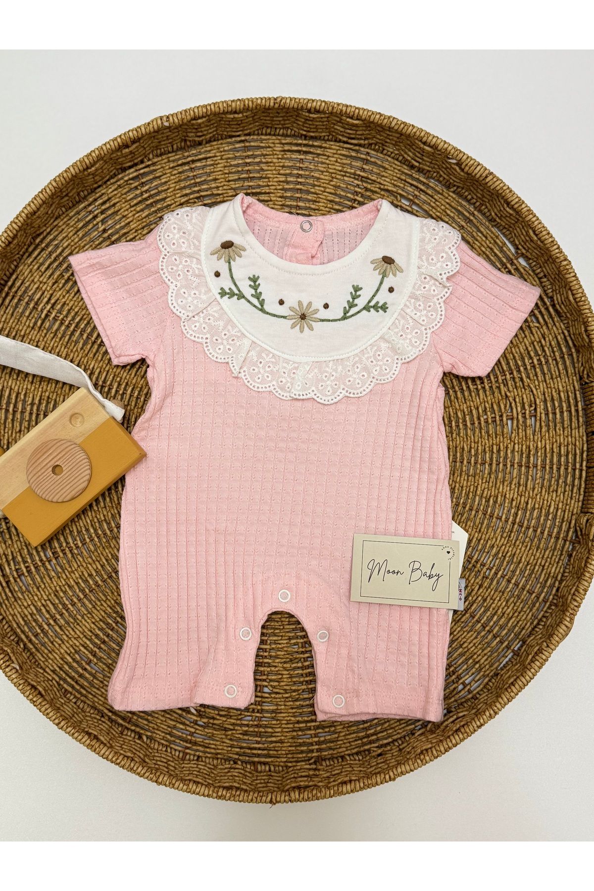 By Murat Bebe % 100 Pamuklu Yaka Detaylı Yazlık Bebek Tulum