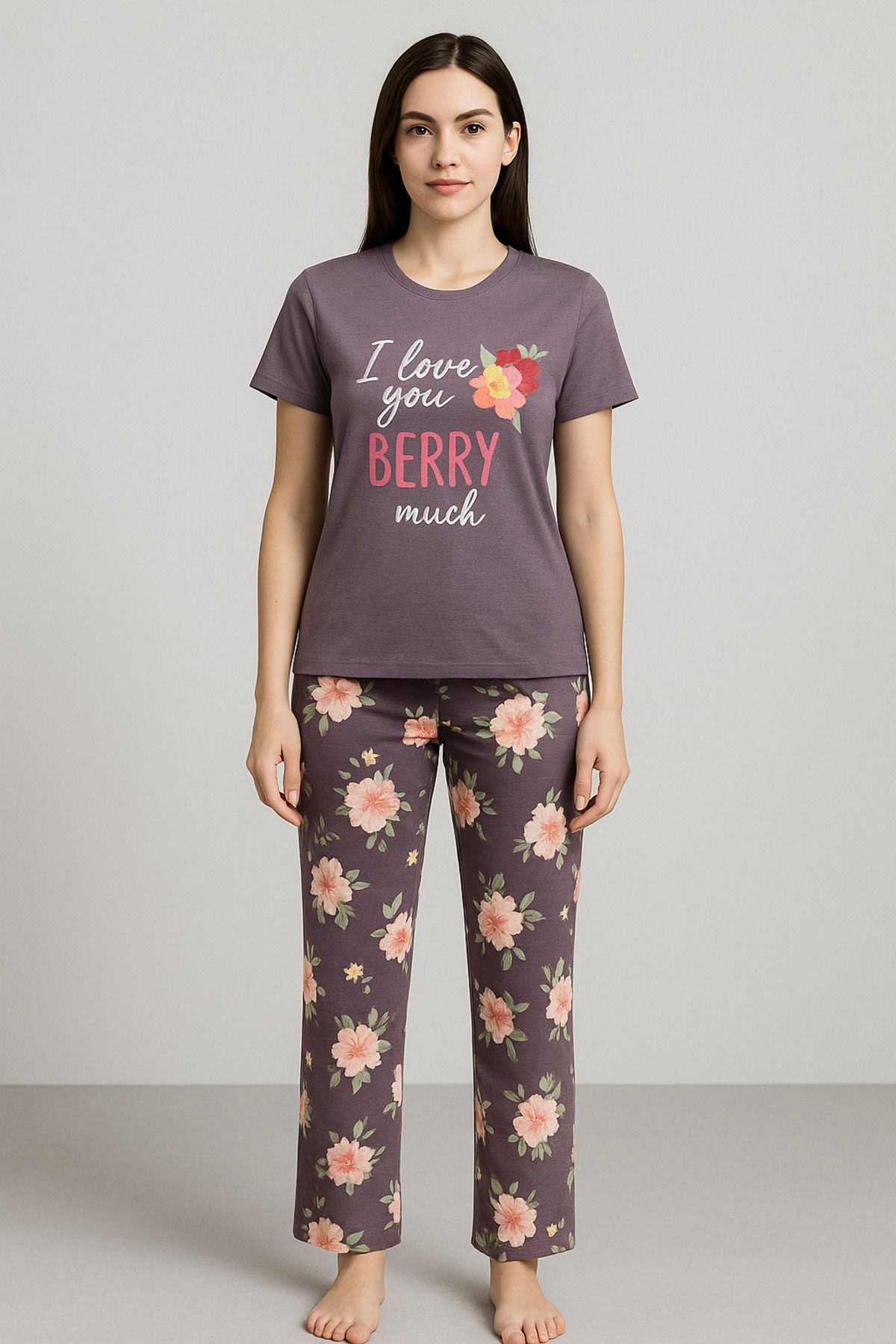 Tasarım Bambu pamuklu pijama takımı