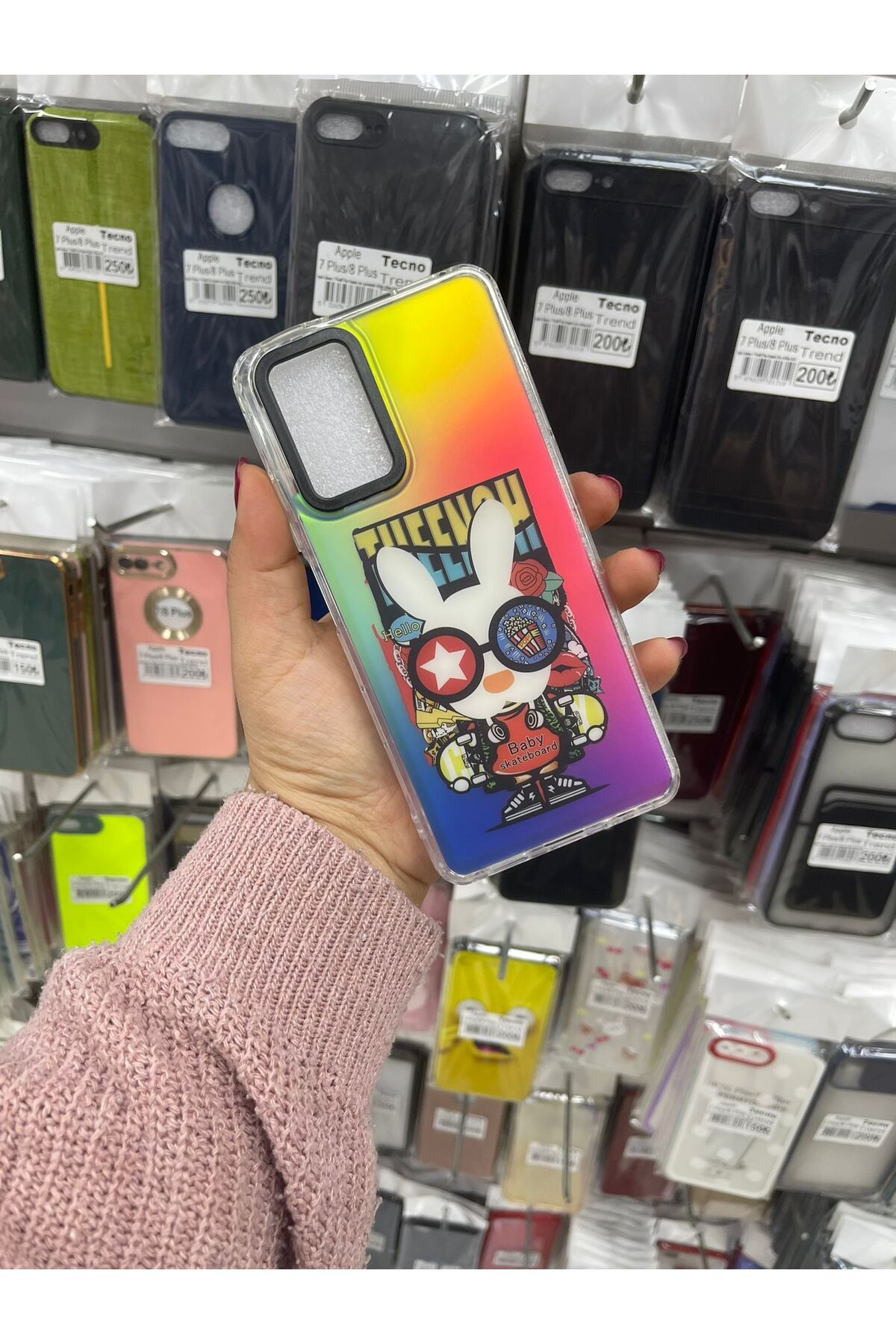 TECNOTREND Xiaomiiiii Redmi Note 10/10s Uyumlu Kılıf Parlayan Kabartmalı İkonik Figürlü Amas Silikon Kapak