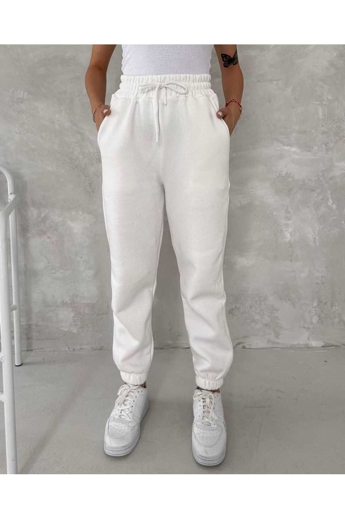 UYN SPORT Beyaz Jogger Paça Eşofman Altı
