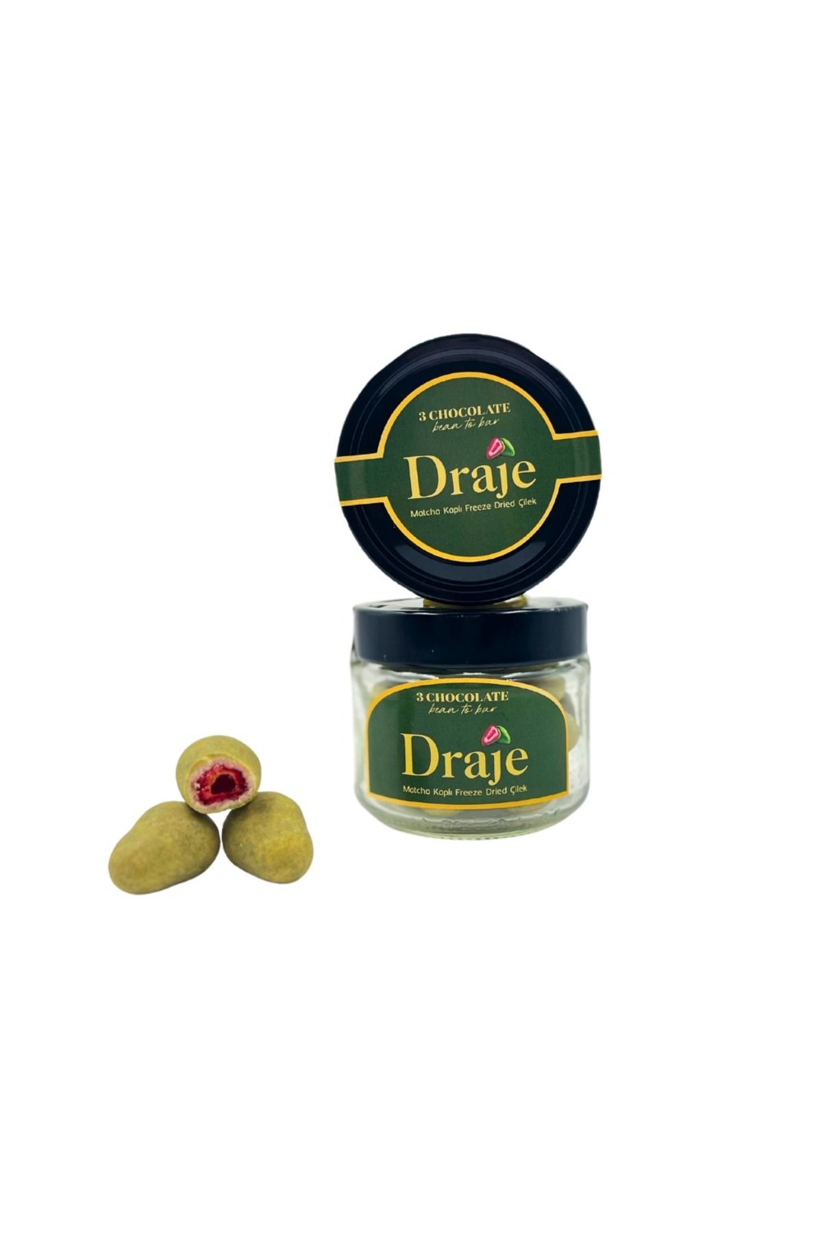 3Chocolate Matcha Kaplı Freeze Dried Çilek 100 Gr.