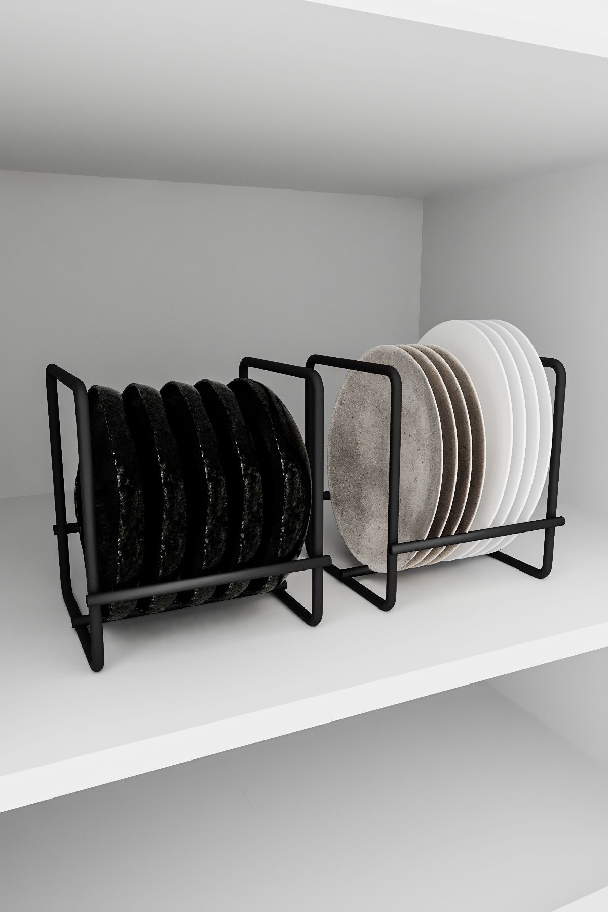 EVA METAL TASARIM 2 Adet Tabaklık Rafı Tabak Kurutmalık Mutfak Ve Tezgah Düzenleyici Bulaşıklık Organizer Standı
