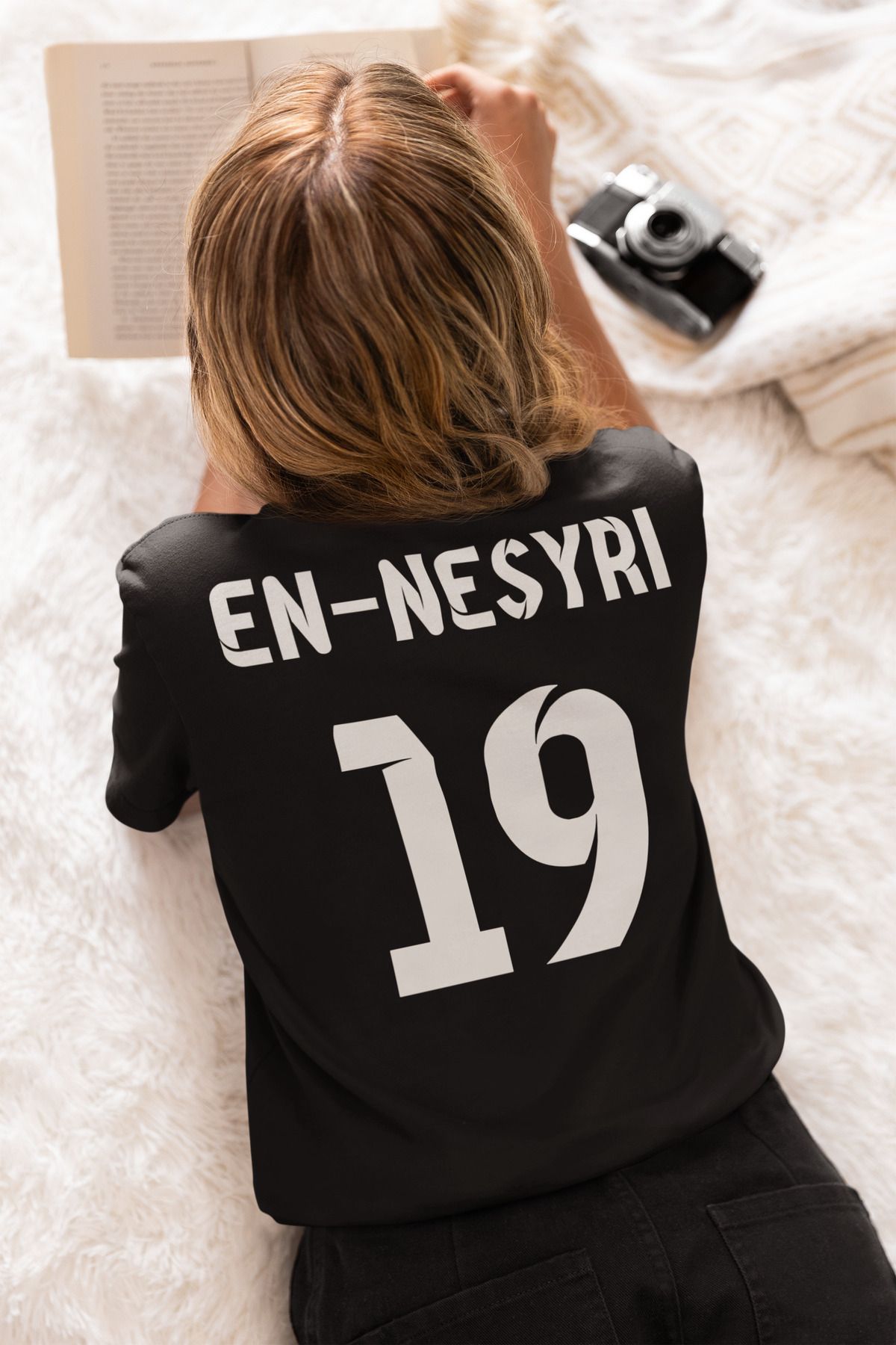 Biy Store Youssef En nesyri futbol sırt forma baskılı unisex kısa kollu tişört regular fit t-shirt