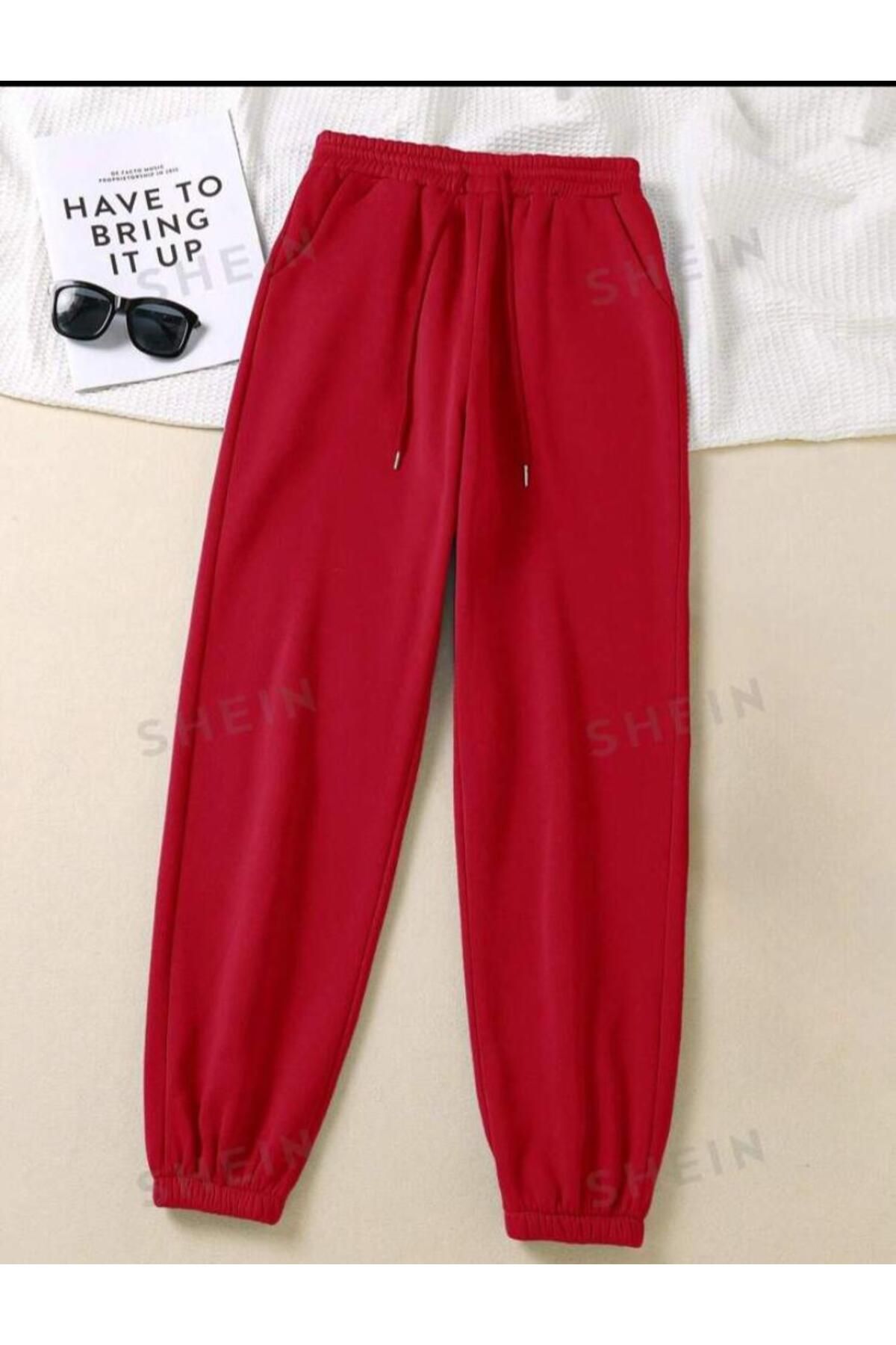 UYN SPORT Beli Lastikli Jogger Paça Eşofman Altı Kırmızı