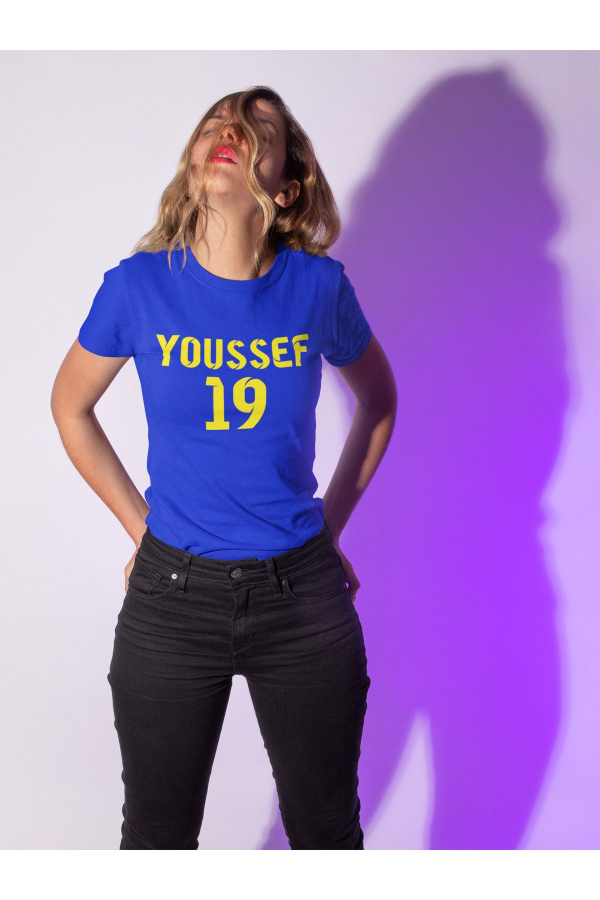 Biy Store Youssef En nesyri futbol sırt forma baskılı unisex kısa kollu tişört regular fit t-shirt