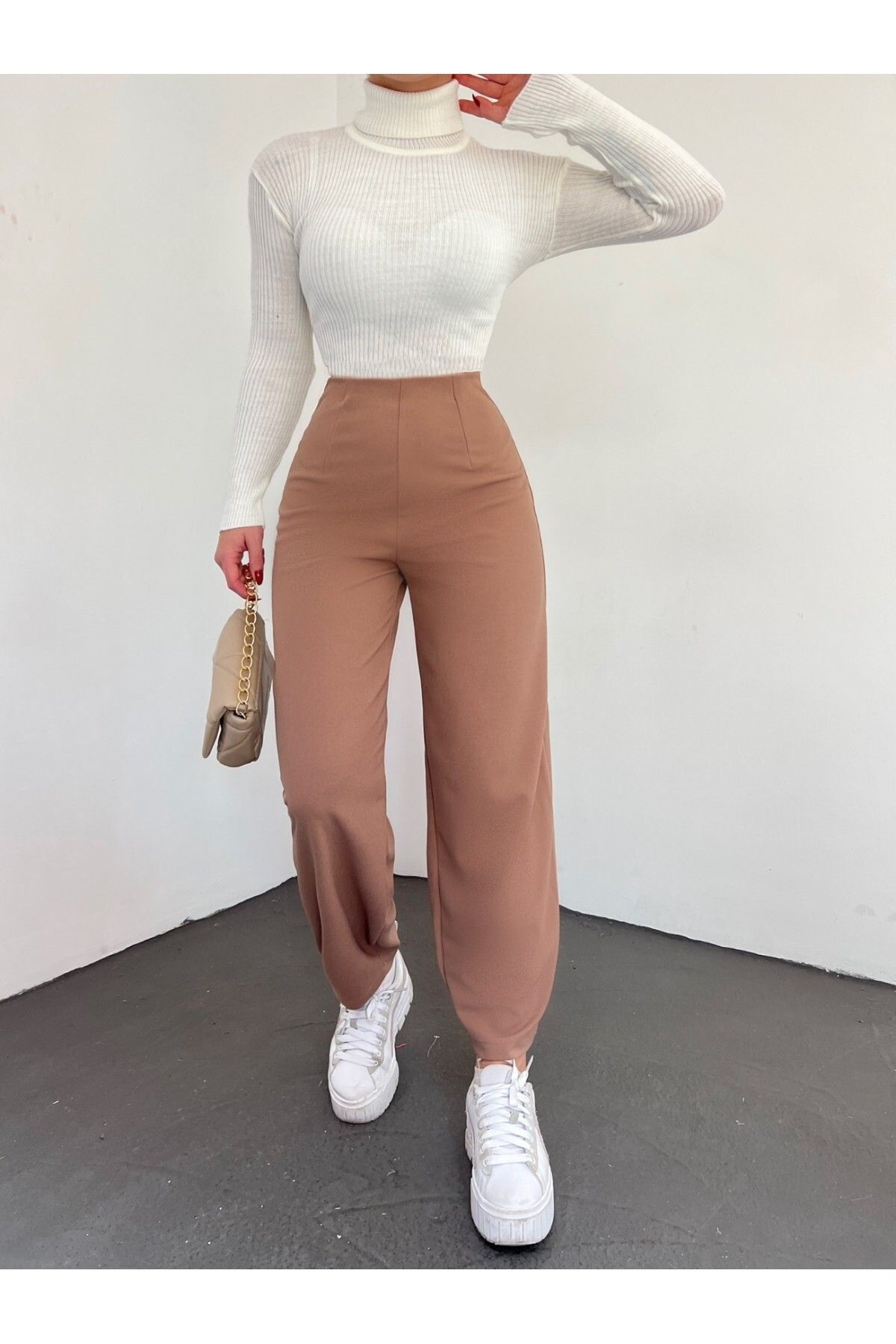 HİJABAYA Beli Lastikli Balon Pantolon