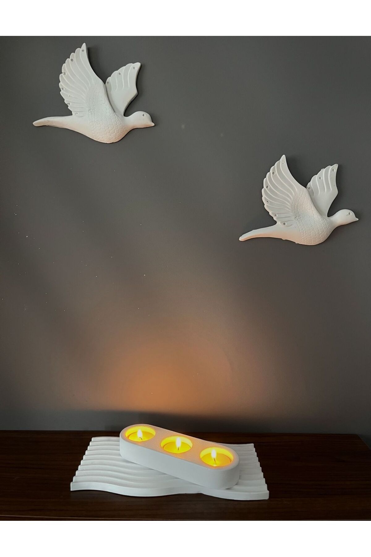 Evosia Design Beyaz Tealight Mumluk Seti