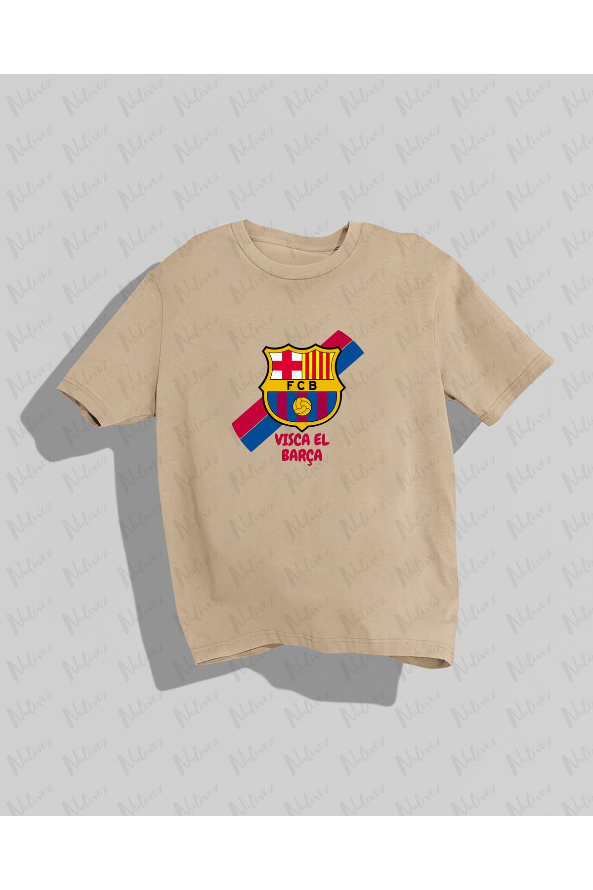 Nulivez Barcelona Tasarımı Baskılı Yüksek Kalite Kompakt Unisex Oversize T-Shirt