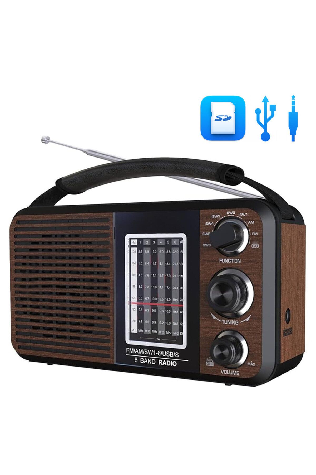 Vemora PORTATİF RADYO FM-USB-SD/MMC-AUX (88-108 FM FREKANS ARALIĞI) (5166)