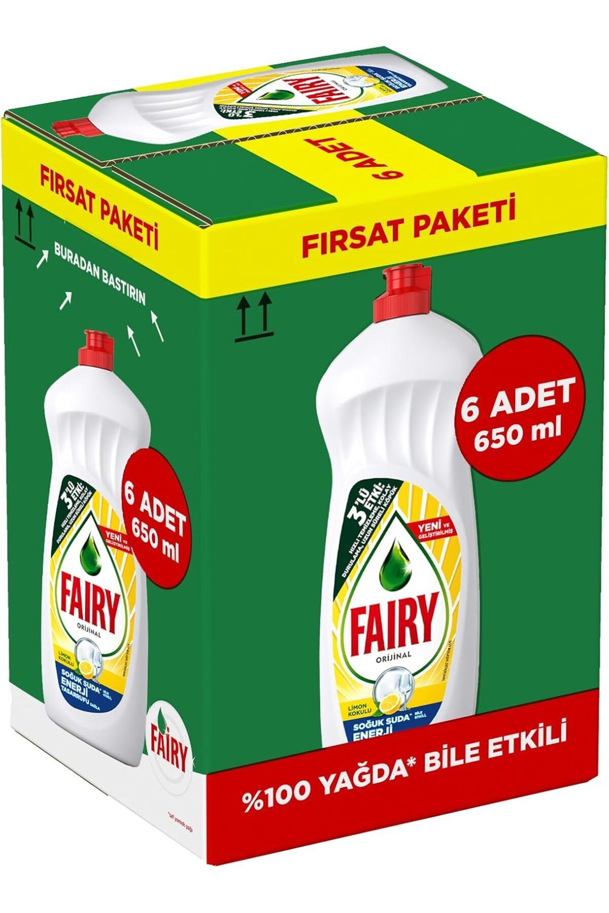 Fairy Sıvı Bulaşık Deterjanı 650 Ml Limon Kokulu  6'lı