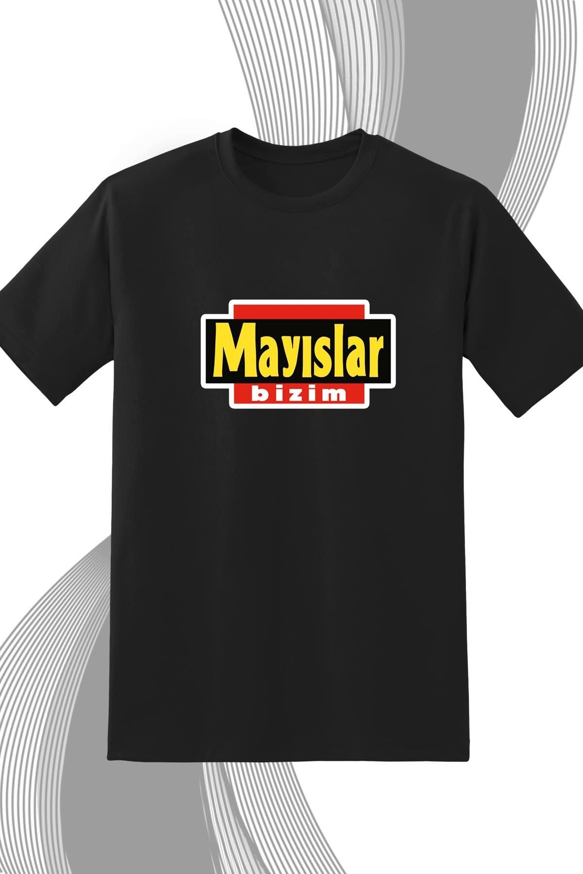 362BASKI Mayıslar Bizim Şampiyon Sarı Kırmızı Aslan 2000'ler Nostalji Temalı Baskılı Tshirt
