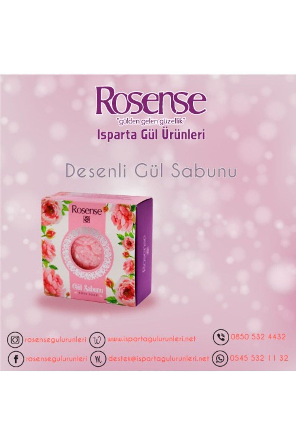Rosense Sabun Dekoratif Güllü 110gr