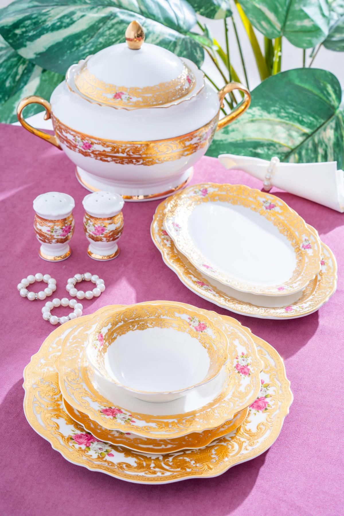 ACAR Madeline 12 Kişilik 60 Parça Porselen Yemek Takımı