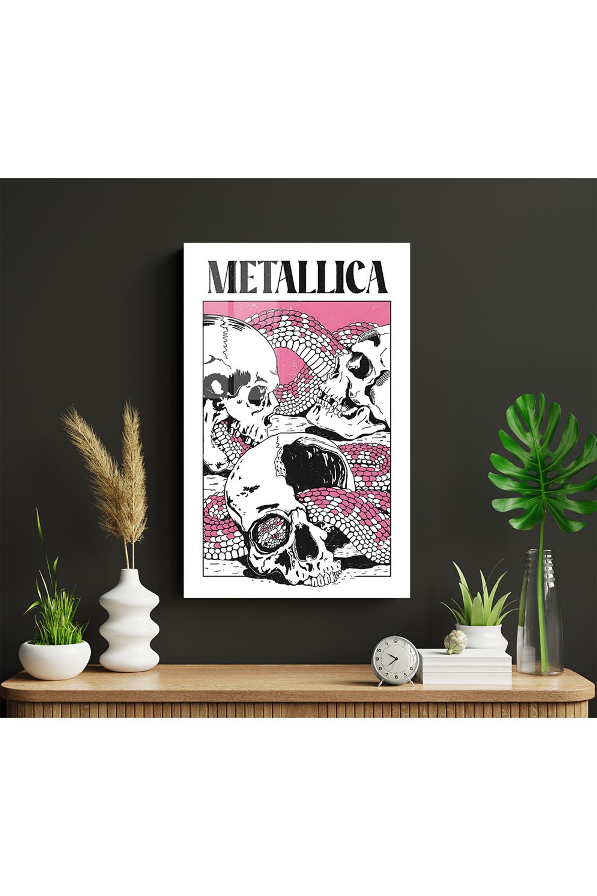 Ayabak Metal Poster Metallica - Dikey Dekoratif Metal Poster - Hediyelik Çerçevesiz Tablo