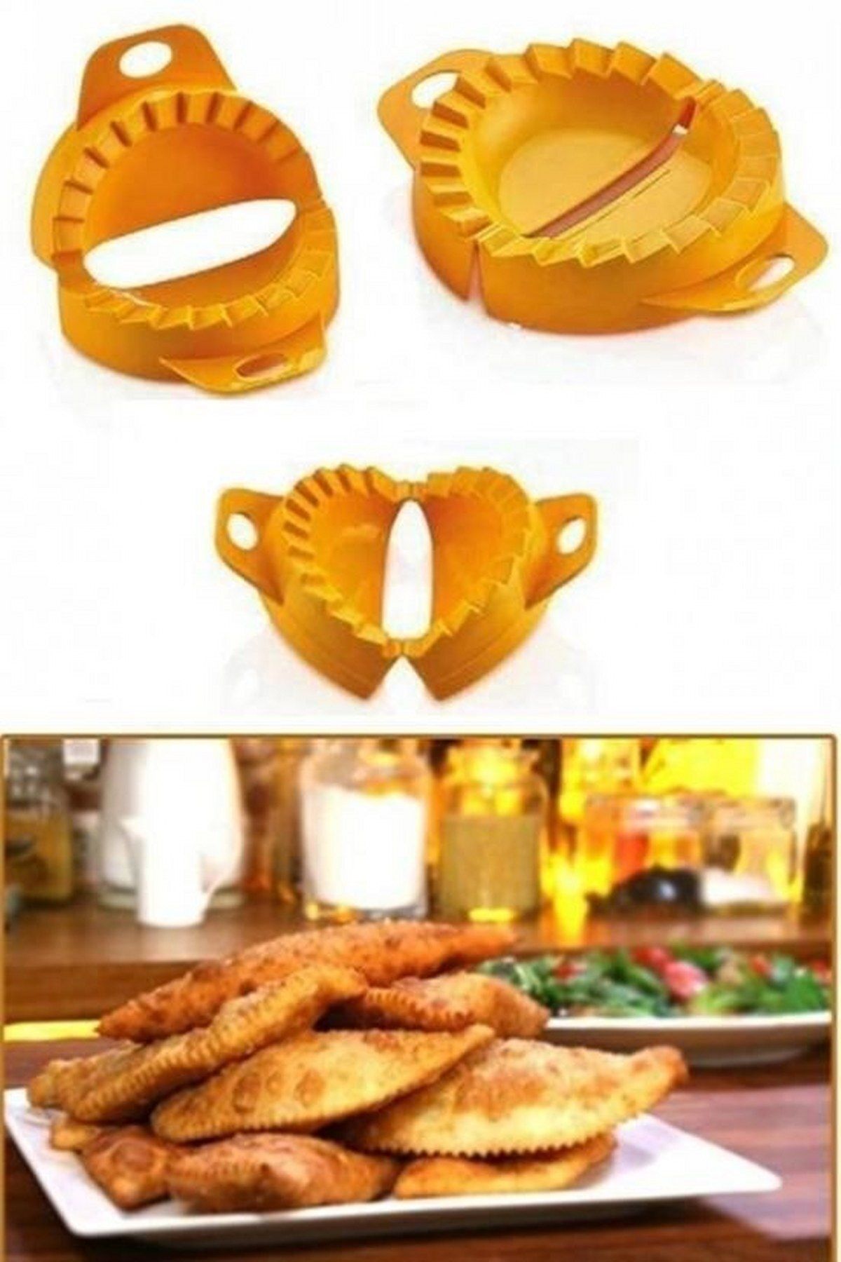 tedaks 3lü Çiğ börek kurabiye Hamur İşi Ravioli Kesme Kalıbı Aparatı