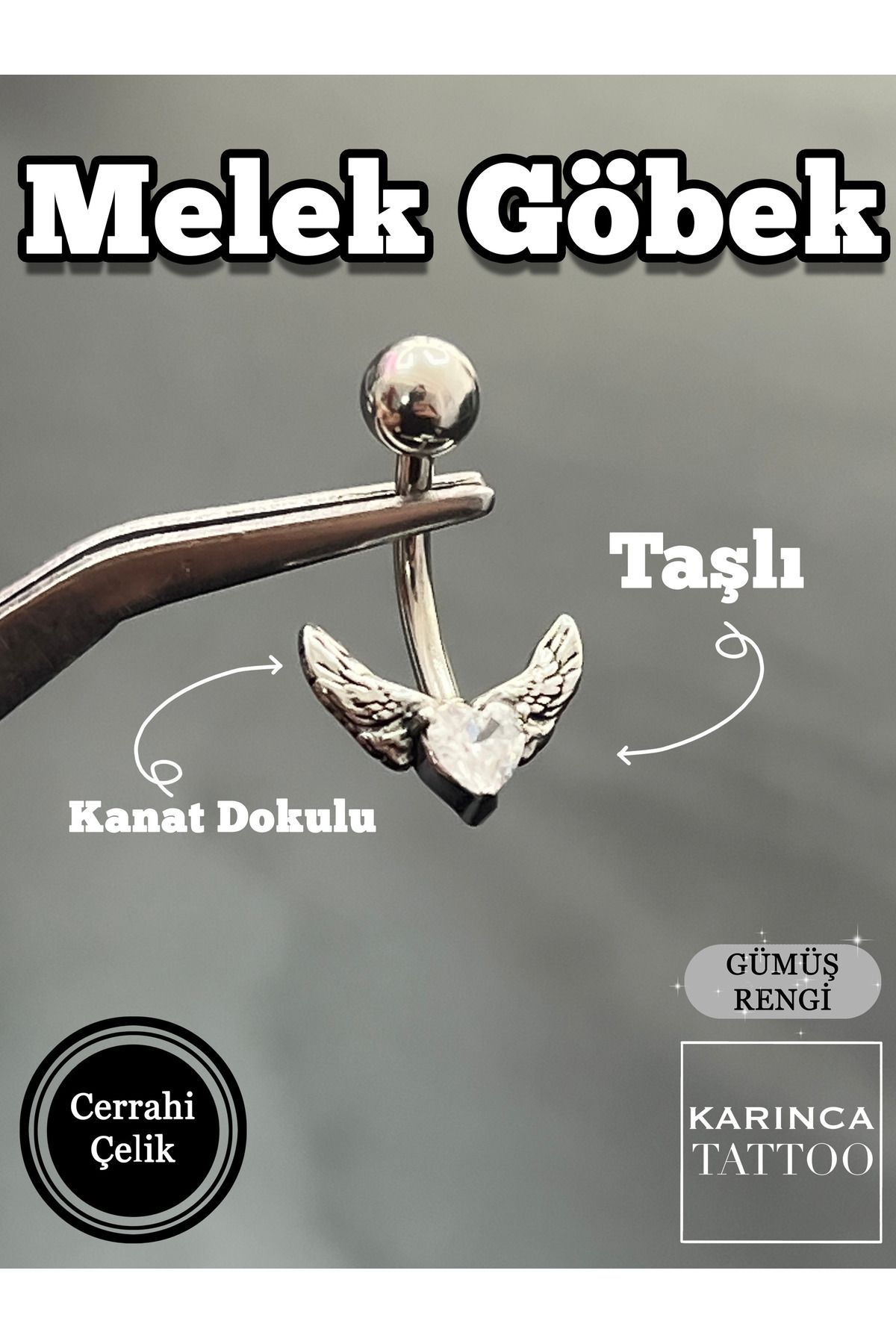 Karınca Piercing-Angel Stone Belly Piercing 3