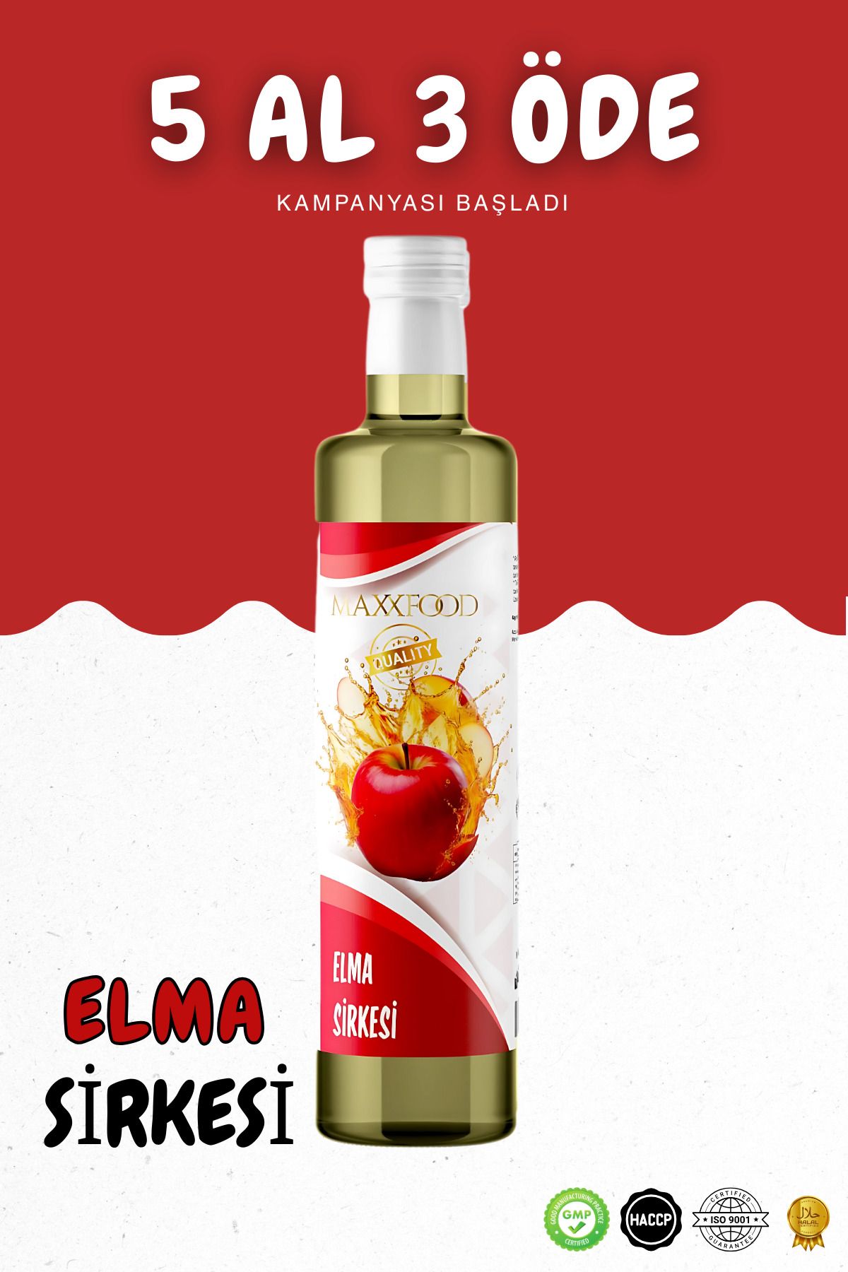 maxxfood ELMA SİRKESİ DOĞAL FERMANTASYON (apple cider vinegar) 500Ml