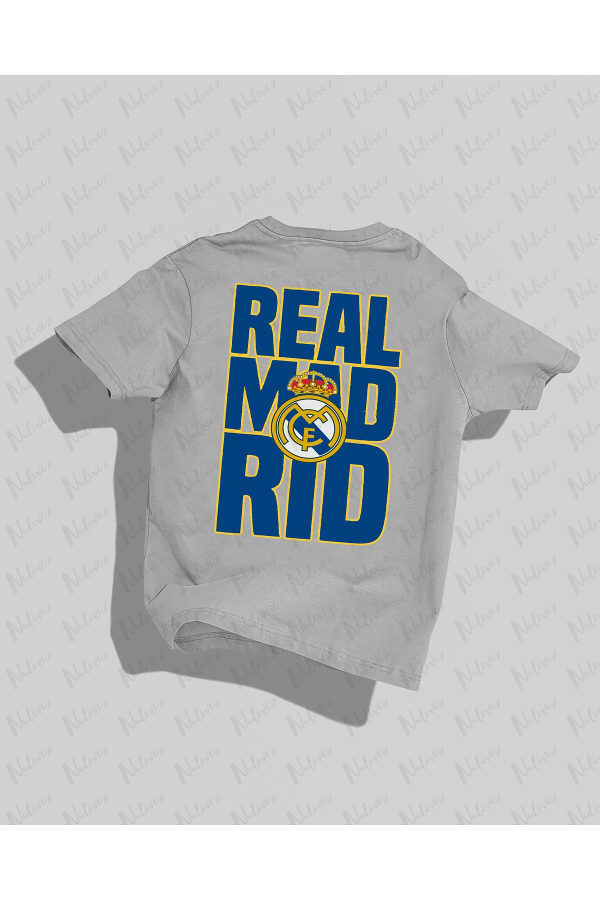 Nulivez Real Madrid Tasarımı Sırt Baskılı Yüksek Kalite Kompakt Unisex Oversize T-Shirt