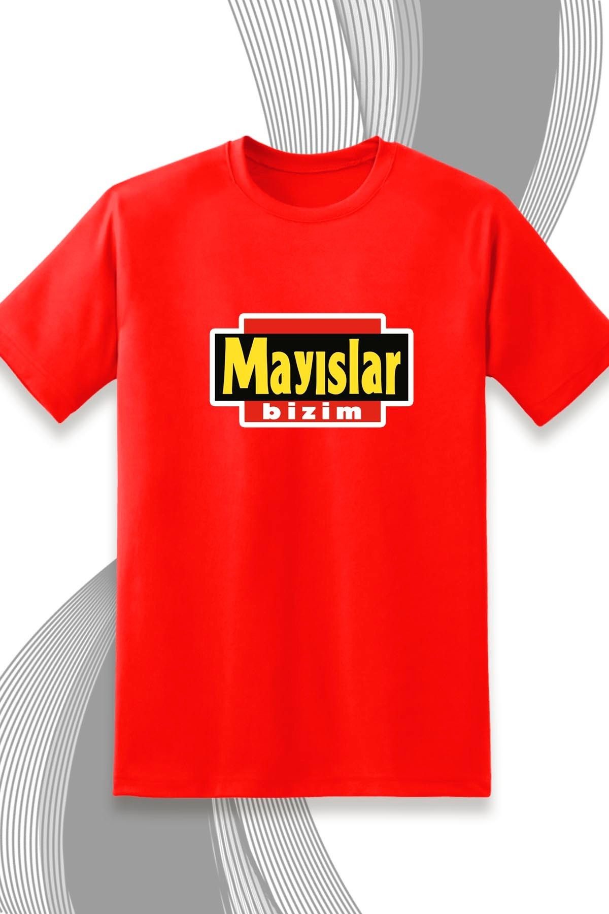 362BASKI Mayıslar Bizim Şampiyon Sarı Kırmızı Aslan 2000'ler Nostalji Temalı Baskılı Tshirt
